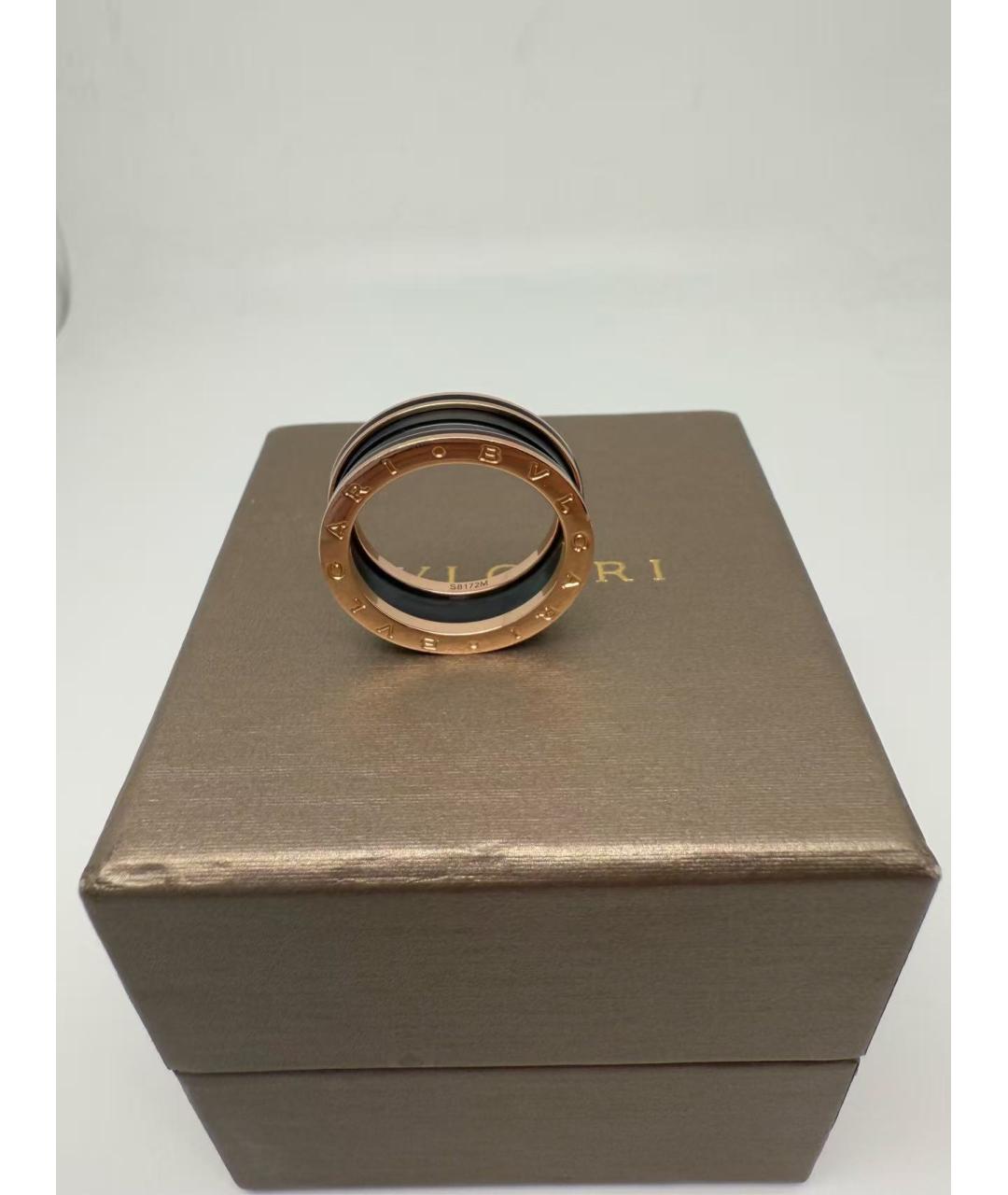 BVLGARI Черное кольцо из розового золота, фото 4