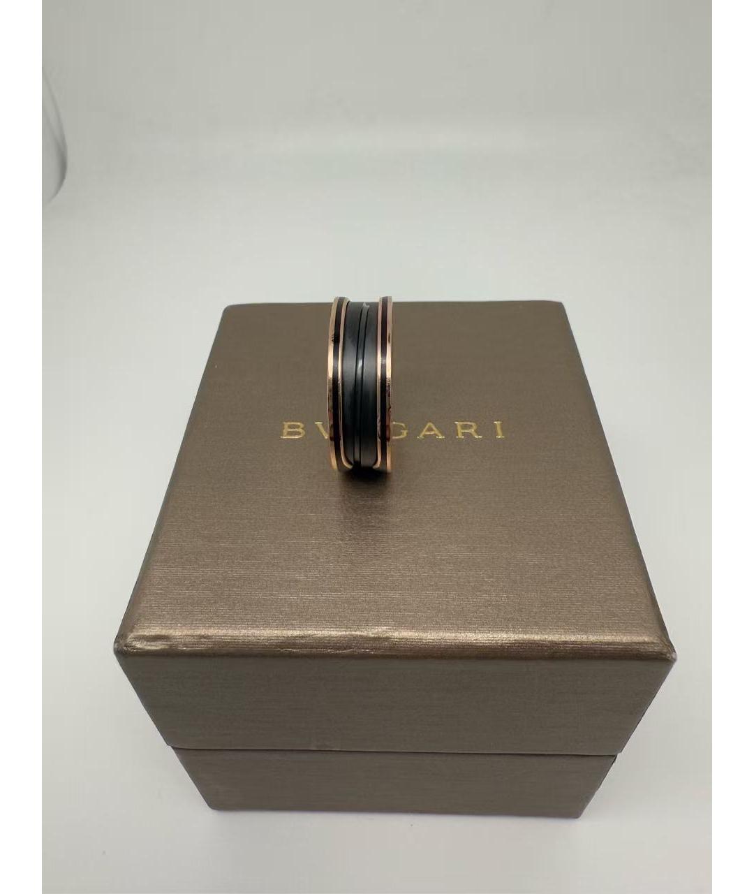 BVLGARI Черное кольцо из розового золота, фото 2