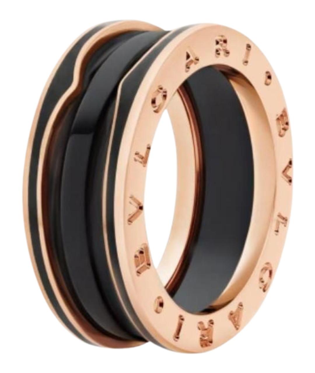 BVLGARI Черное кольцо из розового золота, фото 1