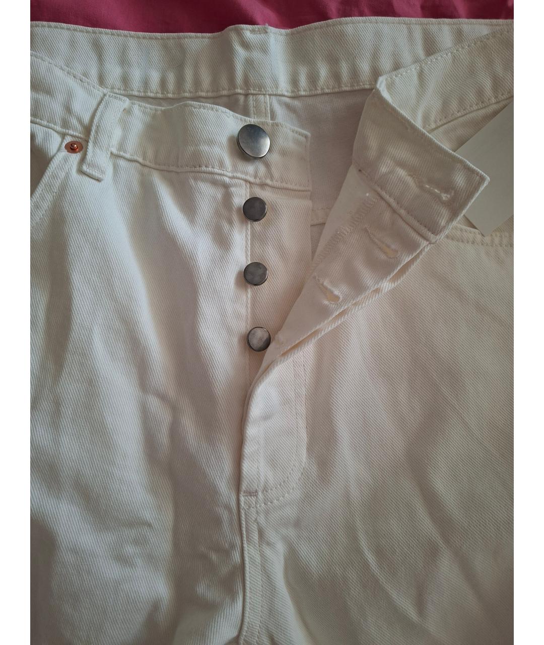 RAEY Белые хлопковые прямые джинсы, фото 4