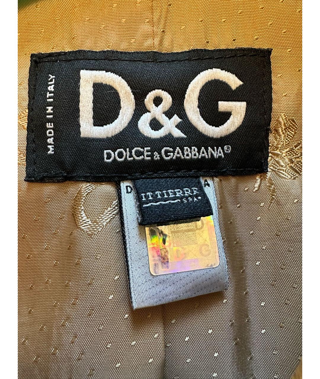 DOLCE&GABBANA Коричневый кожаный тренч/плащ, фото 3