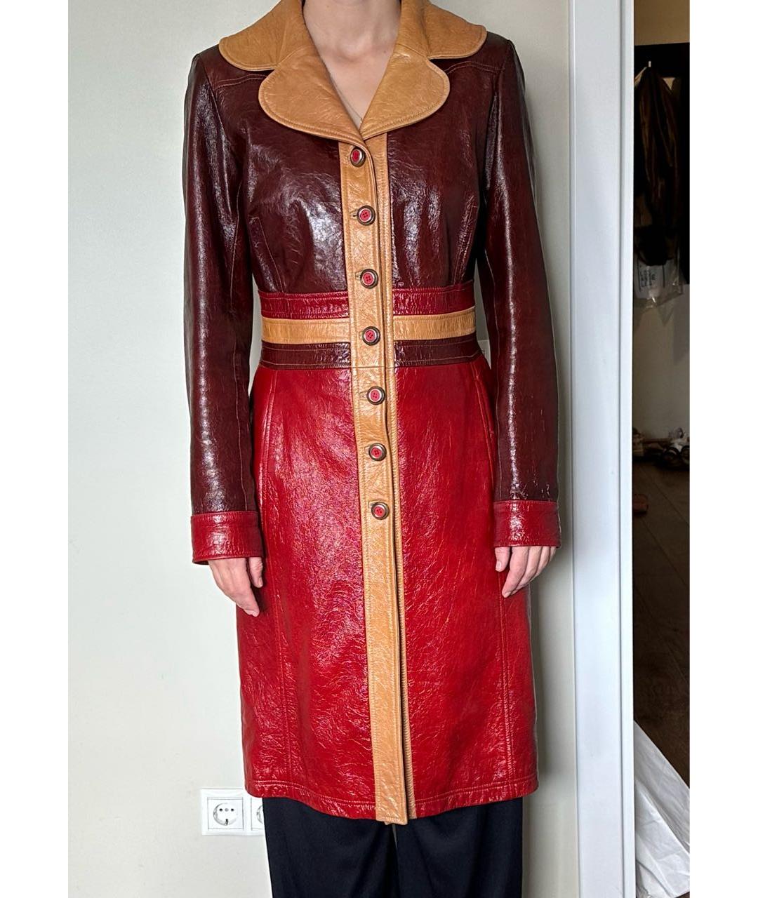 DOLCE&GABBANA Коричневый кожаный тренч/плащ, фото 9