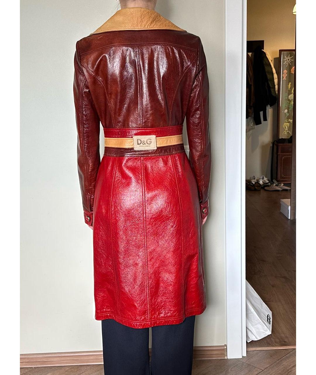 DOLCE&GABBANA Коричневый кожаный тренч/плащ, фото 2