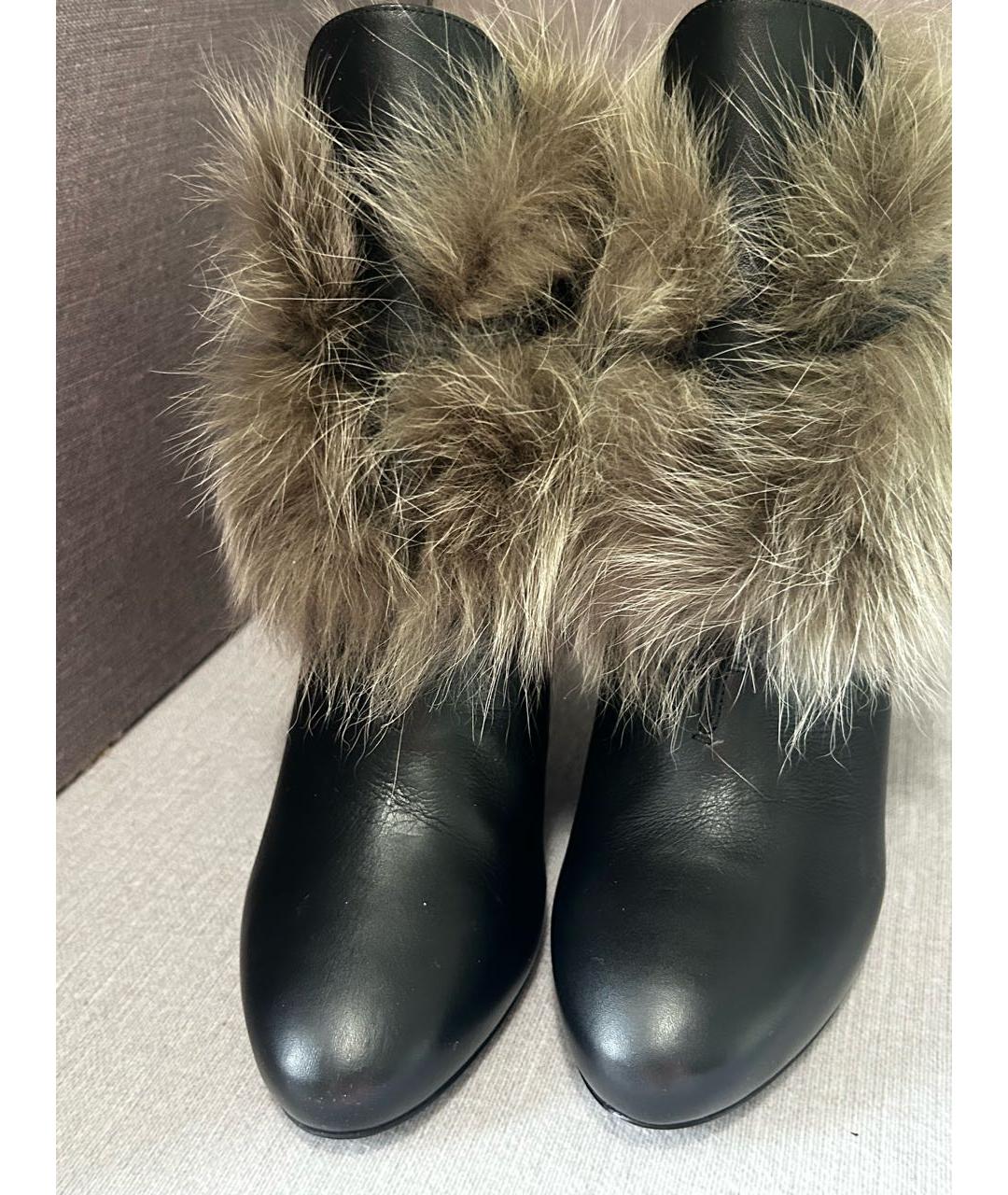 LANVIN Черные кожаные ботильоны, фото 2