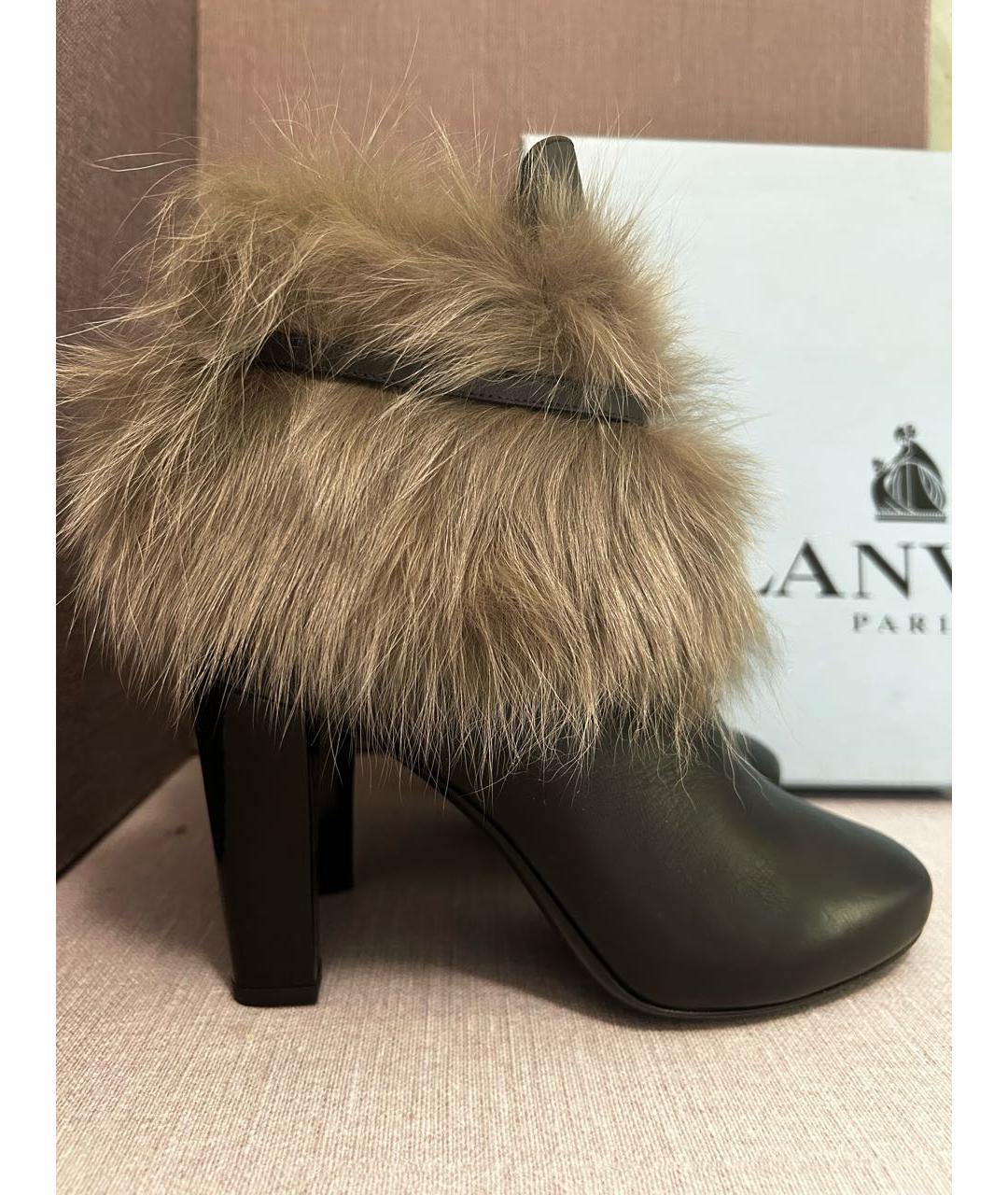 LANVIN Черные кожаные ботильоны, фото 7