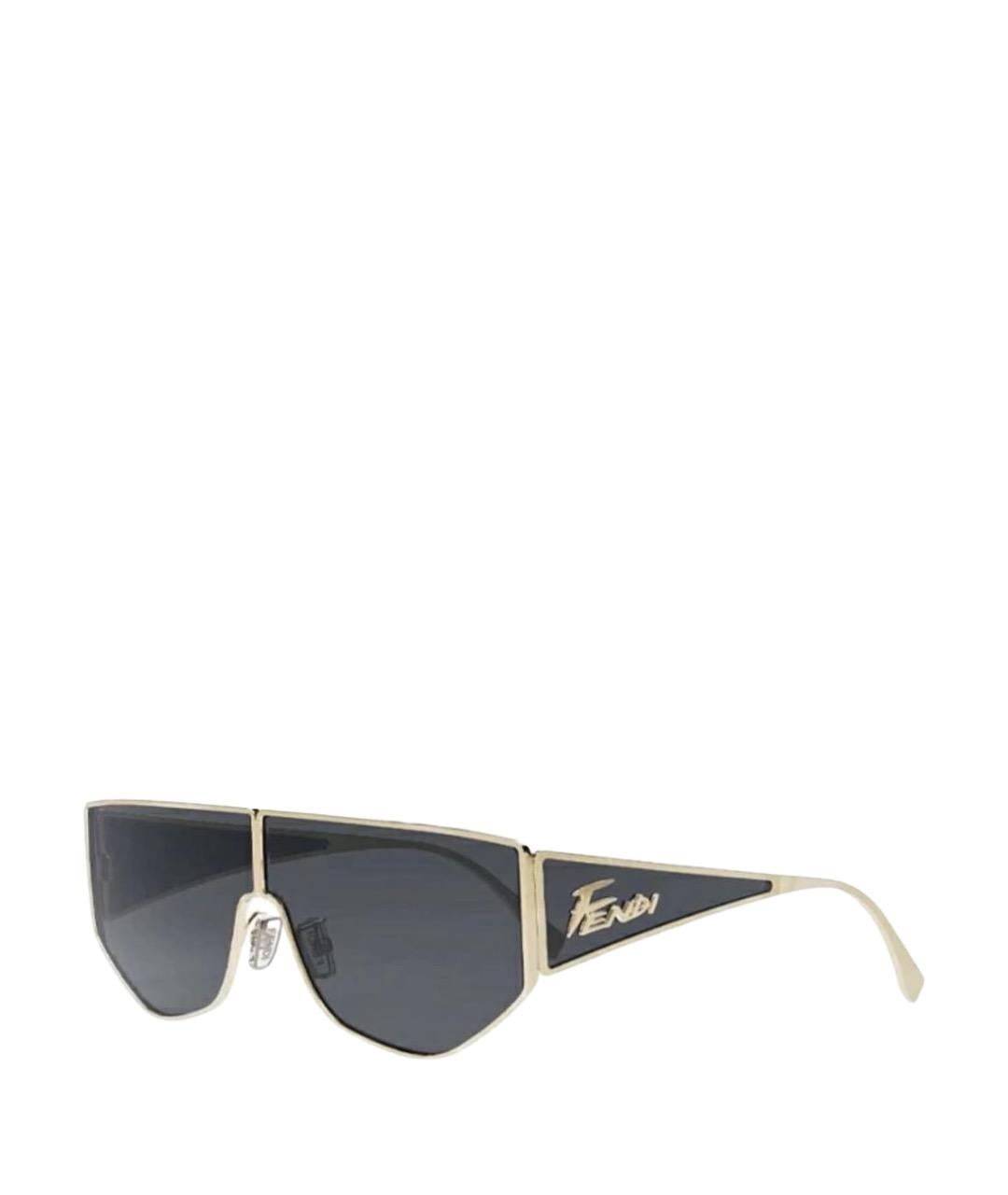 FENDI Черные металлические солнцезащитные очки, фото 1