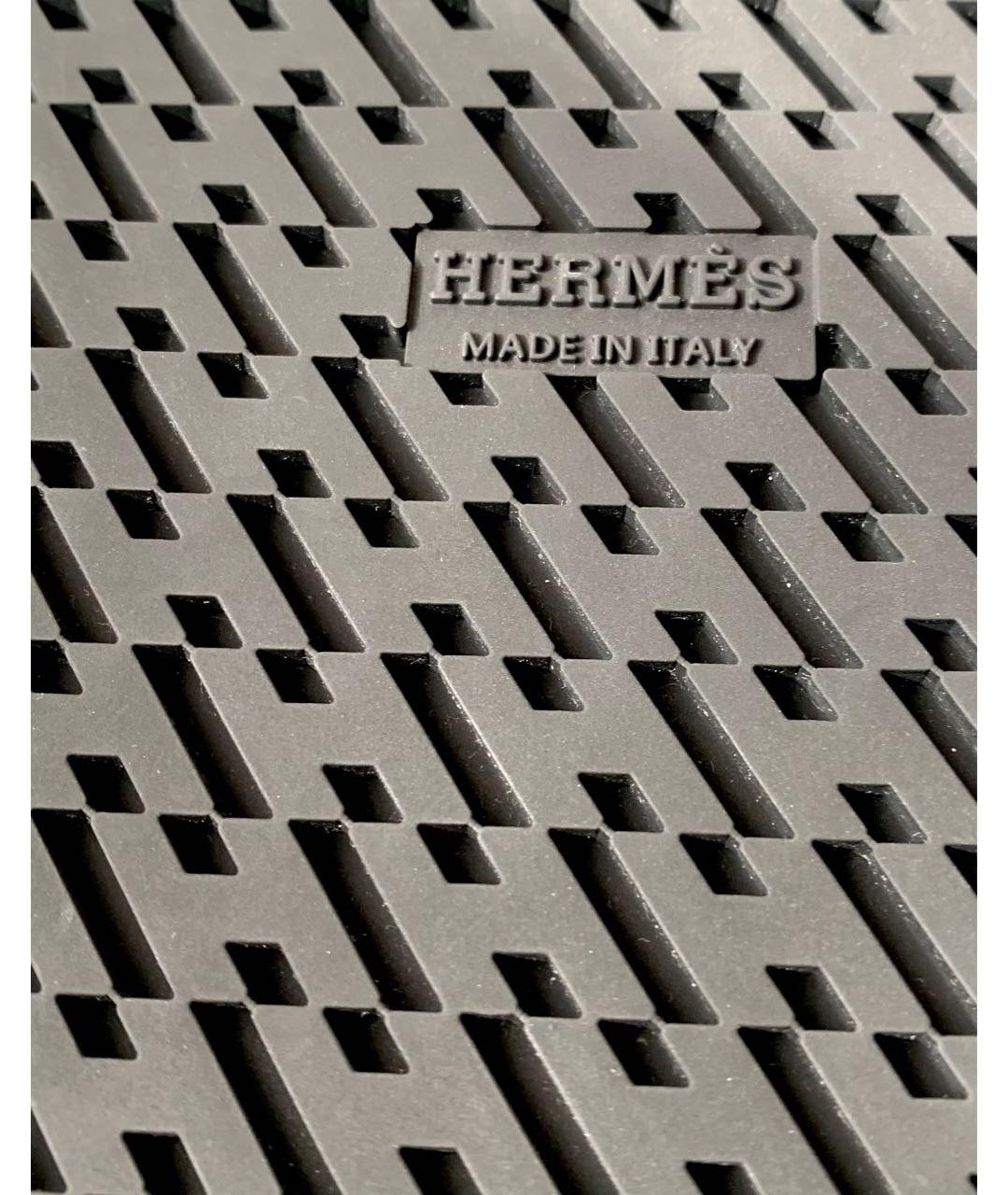 HERMES Розовые кожаные шлепанцы, фото 6