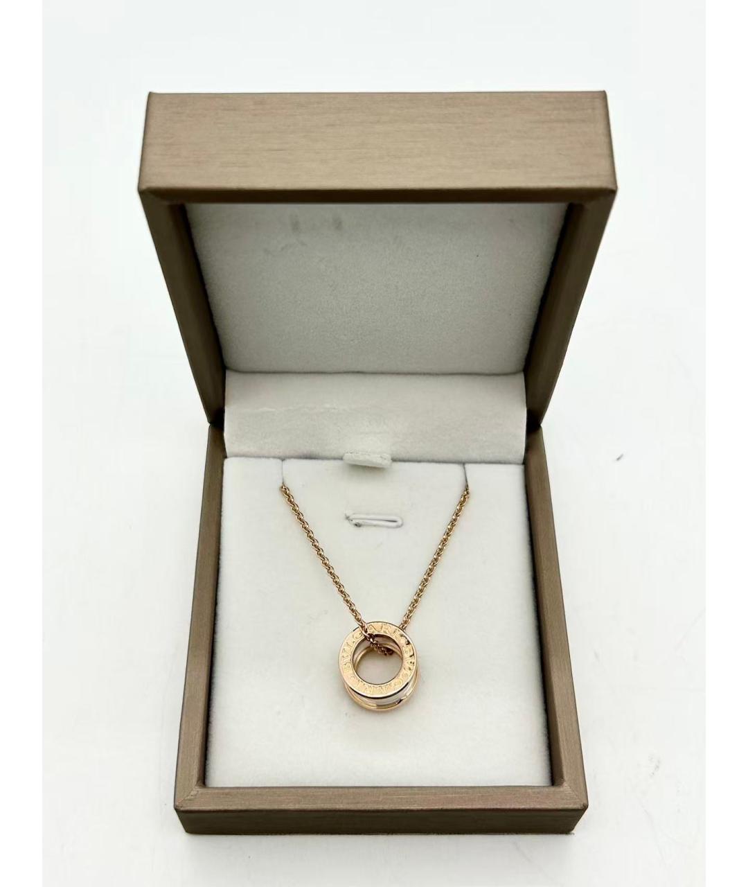 BVLGARI Белая подвеска из розового золота, фото 4