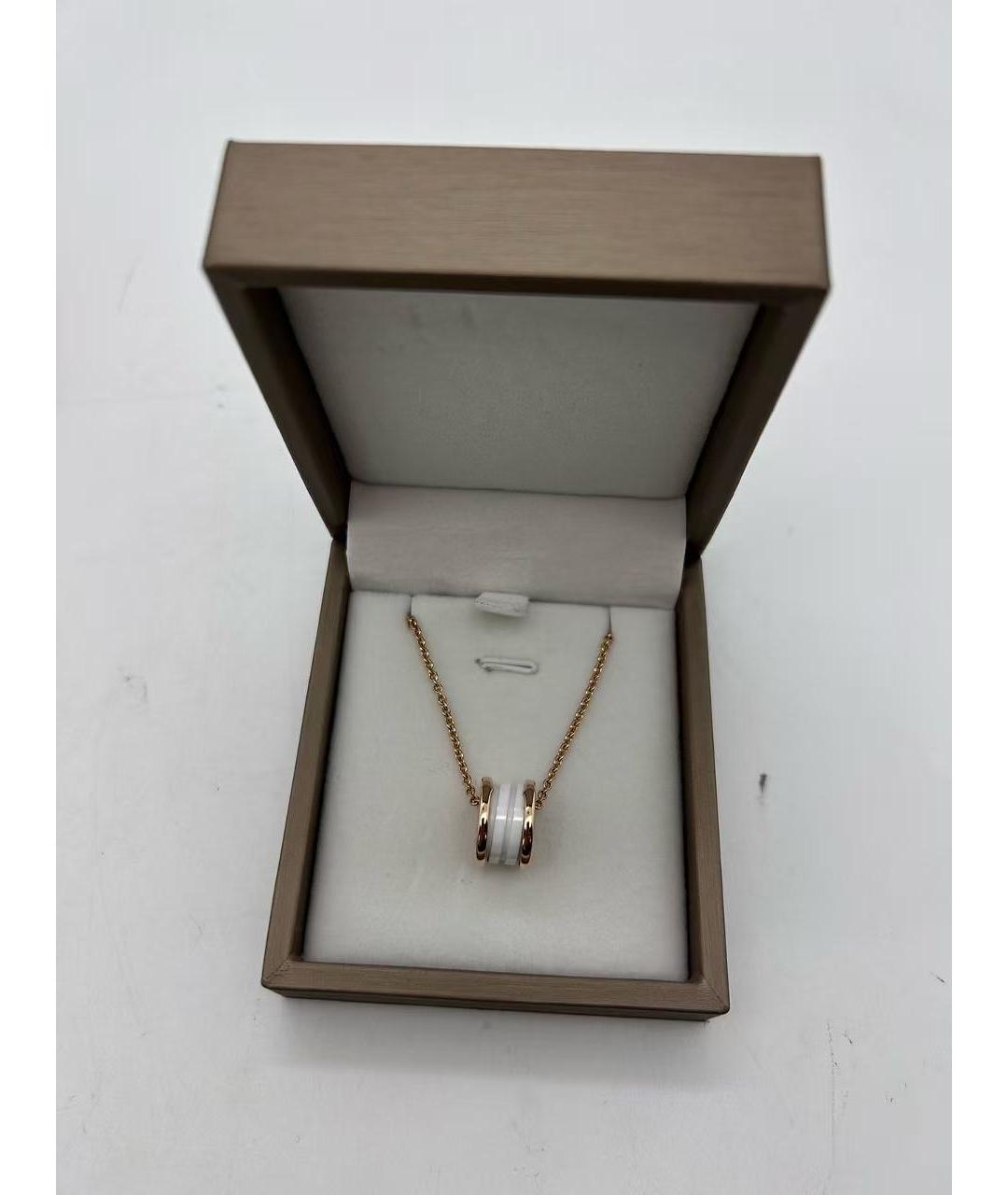 BVLGARI Белая подвеска из розового золота, фото 3