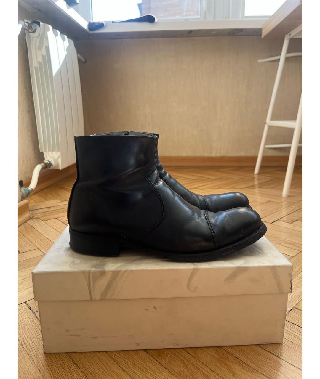 KENZO Черные кожаные высокие ботинки, фото 5