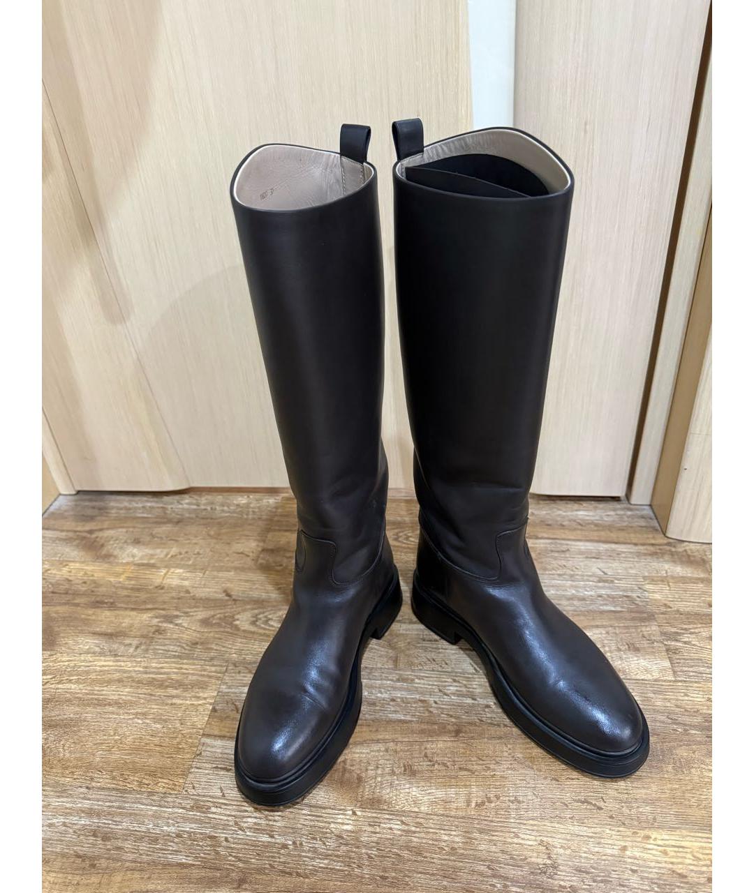 12 STOREEZ Коричневые кожаные сапоги, фото 4