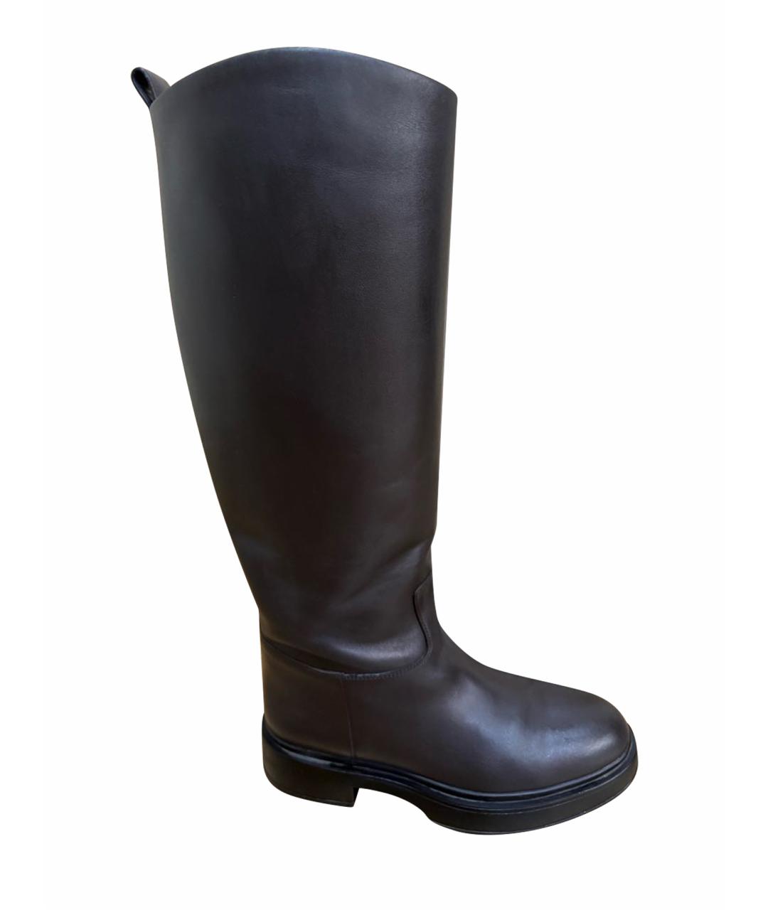 12 STOREEZ Коричневые кожаные сапоги, фото 1