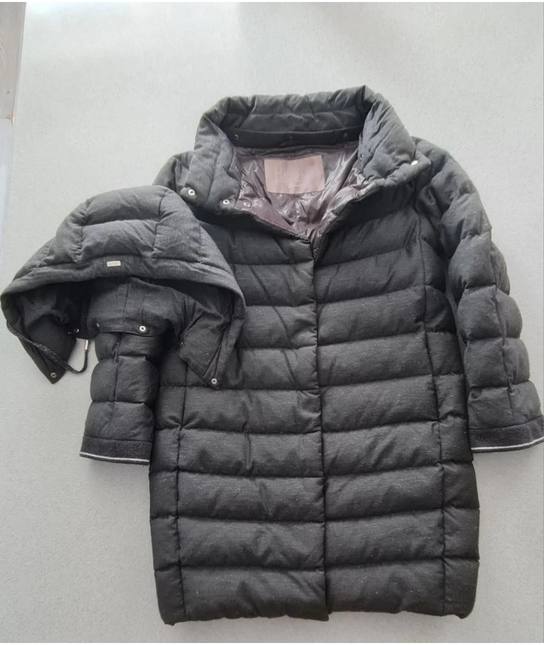 HERNO Серебрянный вискозный пуховик, фото 4