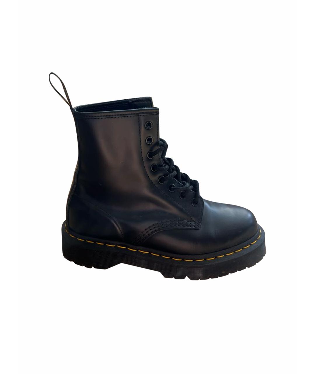 DR. MARTENS Черные кожаные ботинки, фото 1