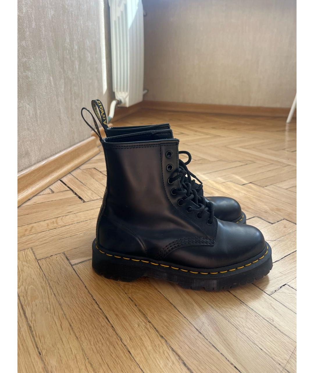 DR. MARTENS Черные кожаные ботинки, фото 5