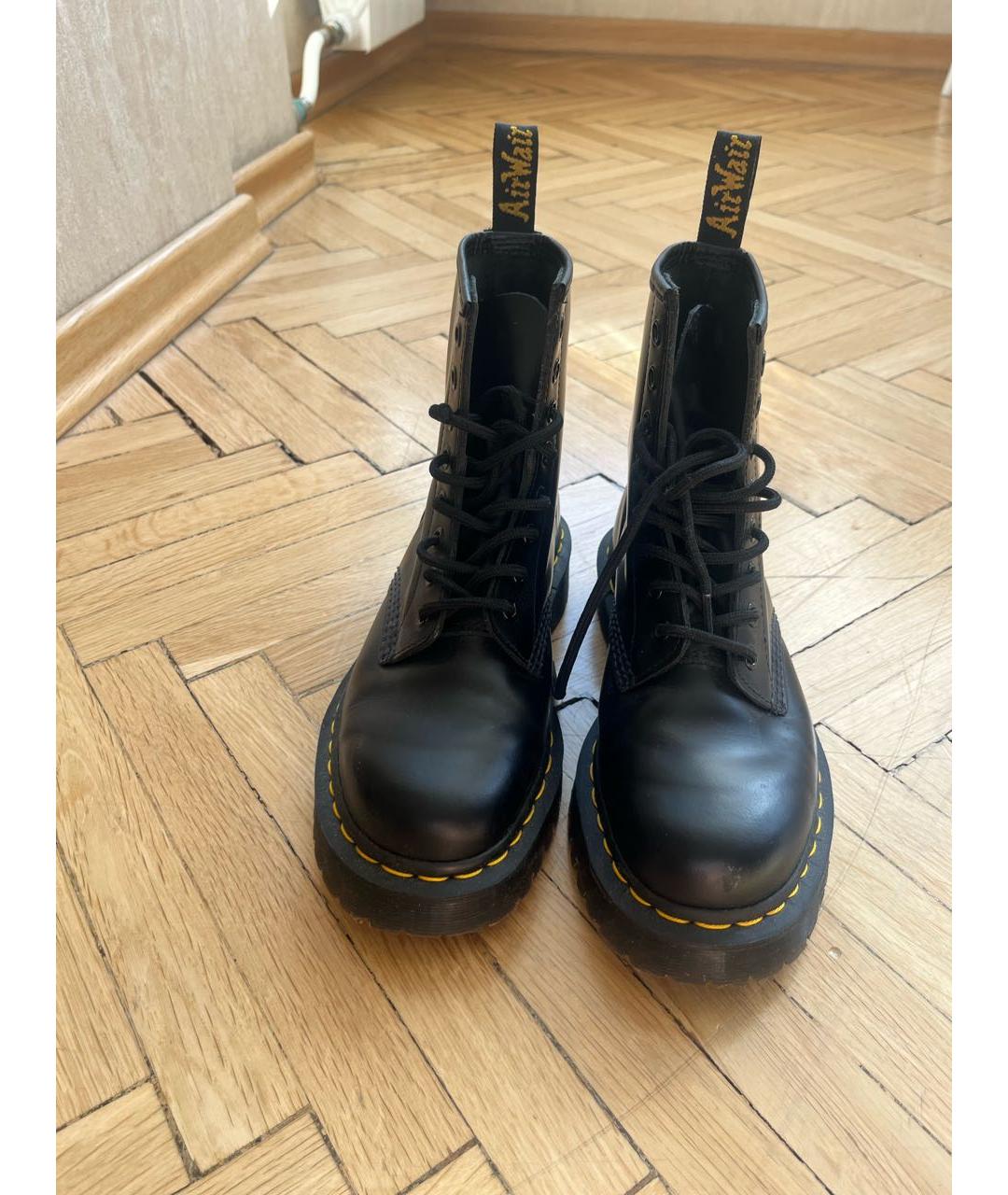 DR. MARTENS Черные кожаные ботинки, фото 2
