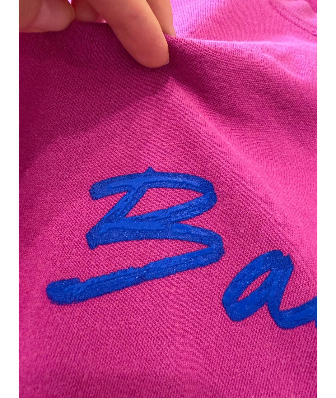 BALENCIAGA Розовая хлопковая футболка, фото 5