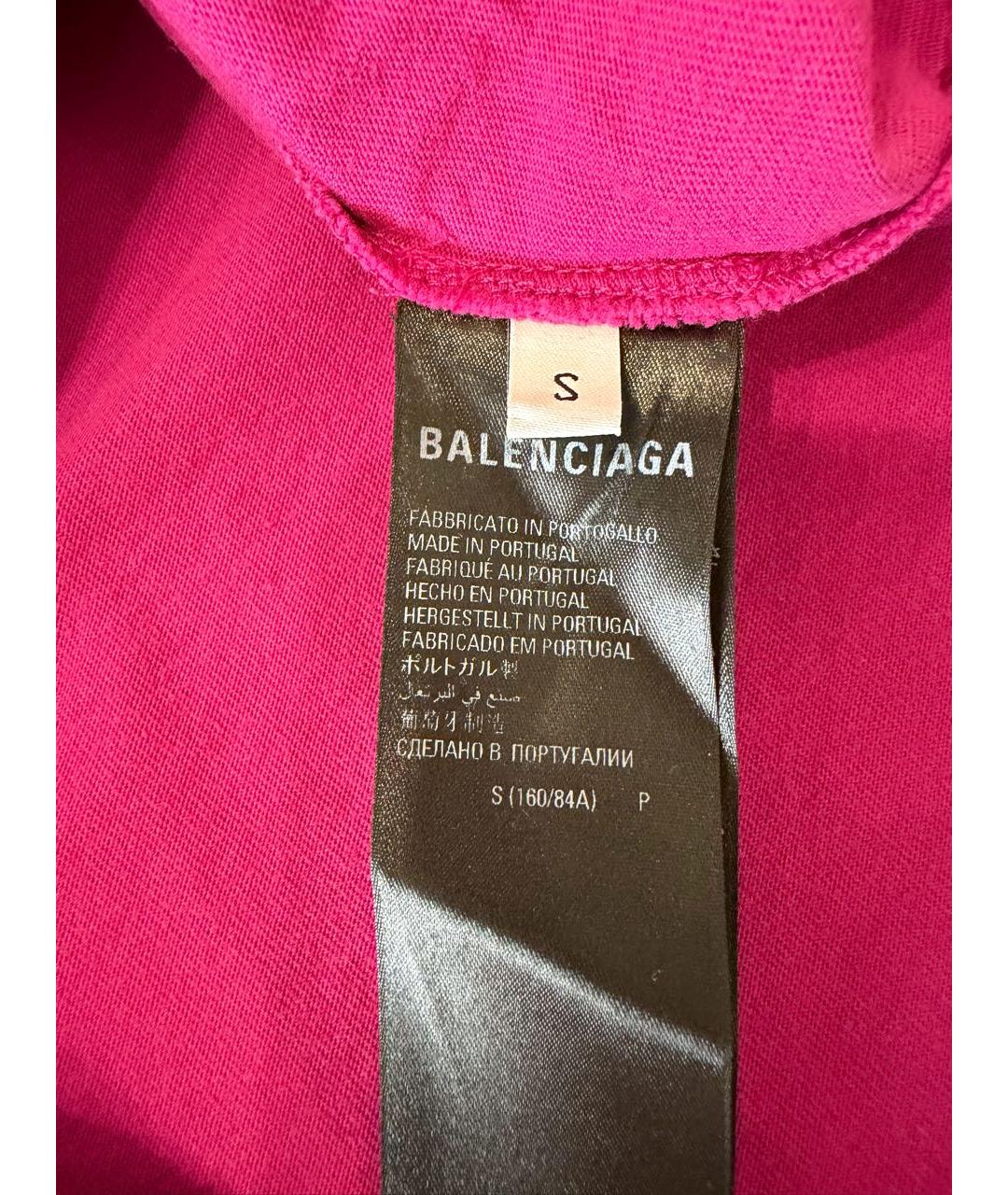 BALENCIAGA Розовая хлопковая футболка, фото 4