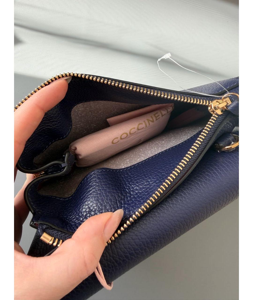 COCCINELLE Темно-синяя кожаная сумка через плечо, фото 5