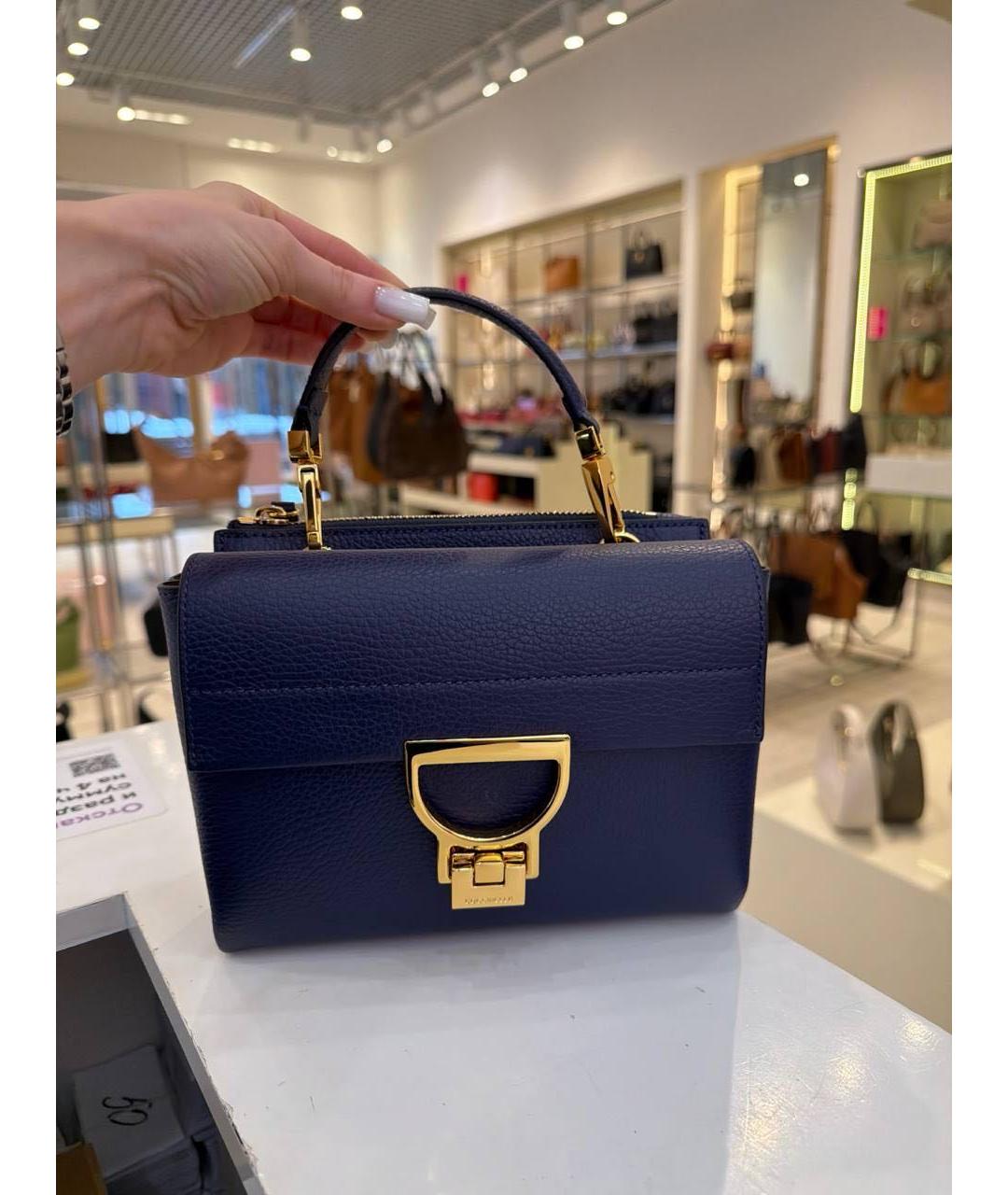 COCCINELLE Темно-синяя кожаная сумка через плечо, фото 7