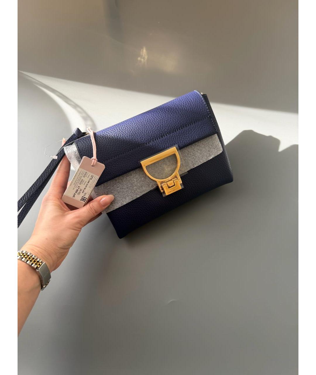 COCCINELLE Темно-синяя кожаная сумка через плечо, фото 4