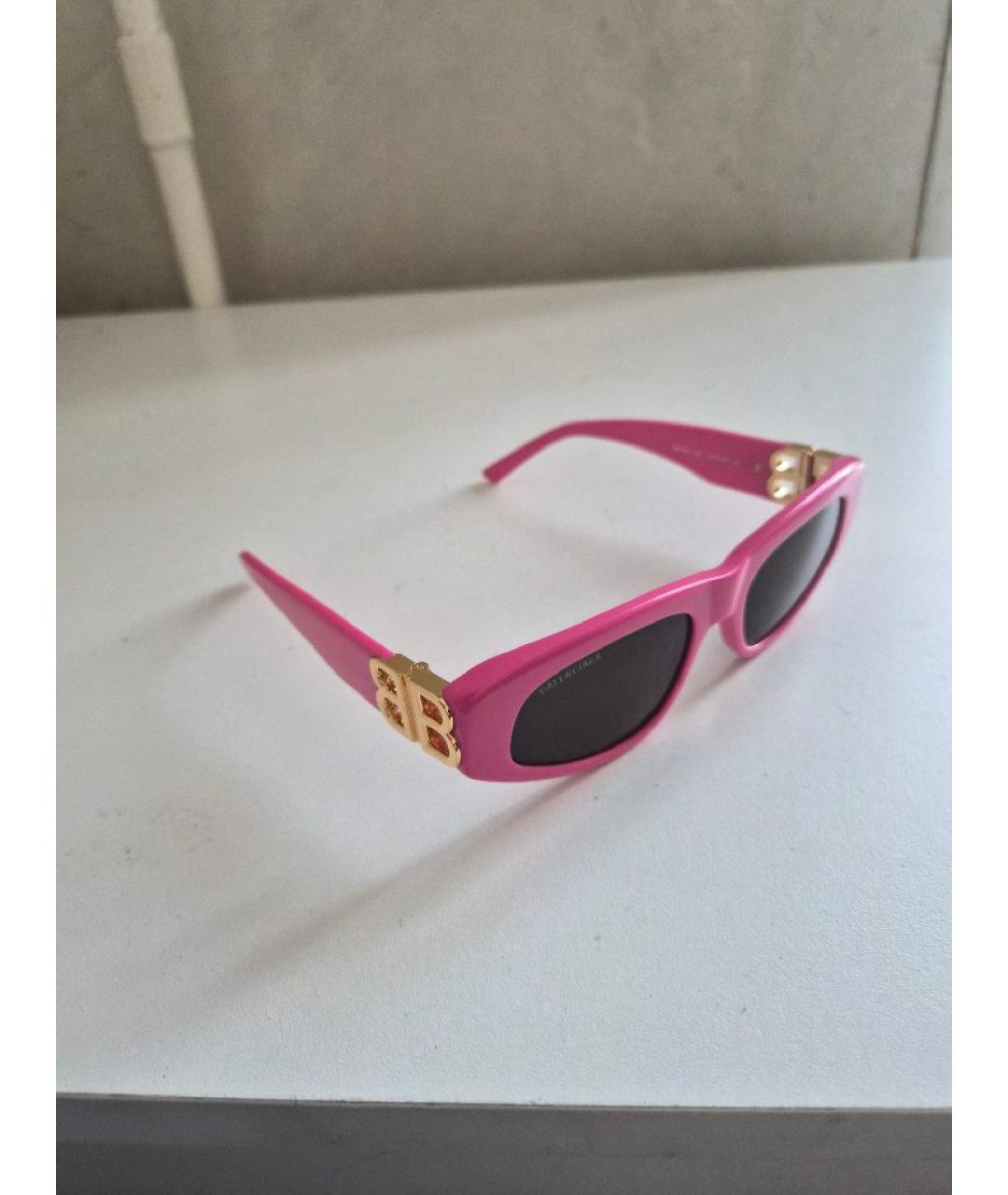 BALENCIAGA Розовые пластиковые солнцезащитные очки, фото 2