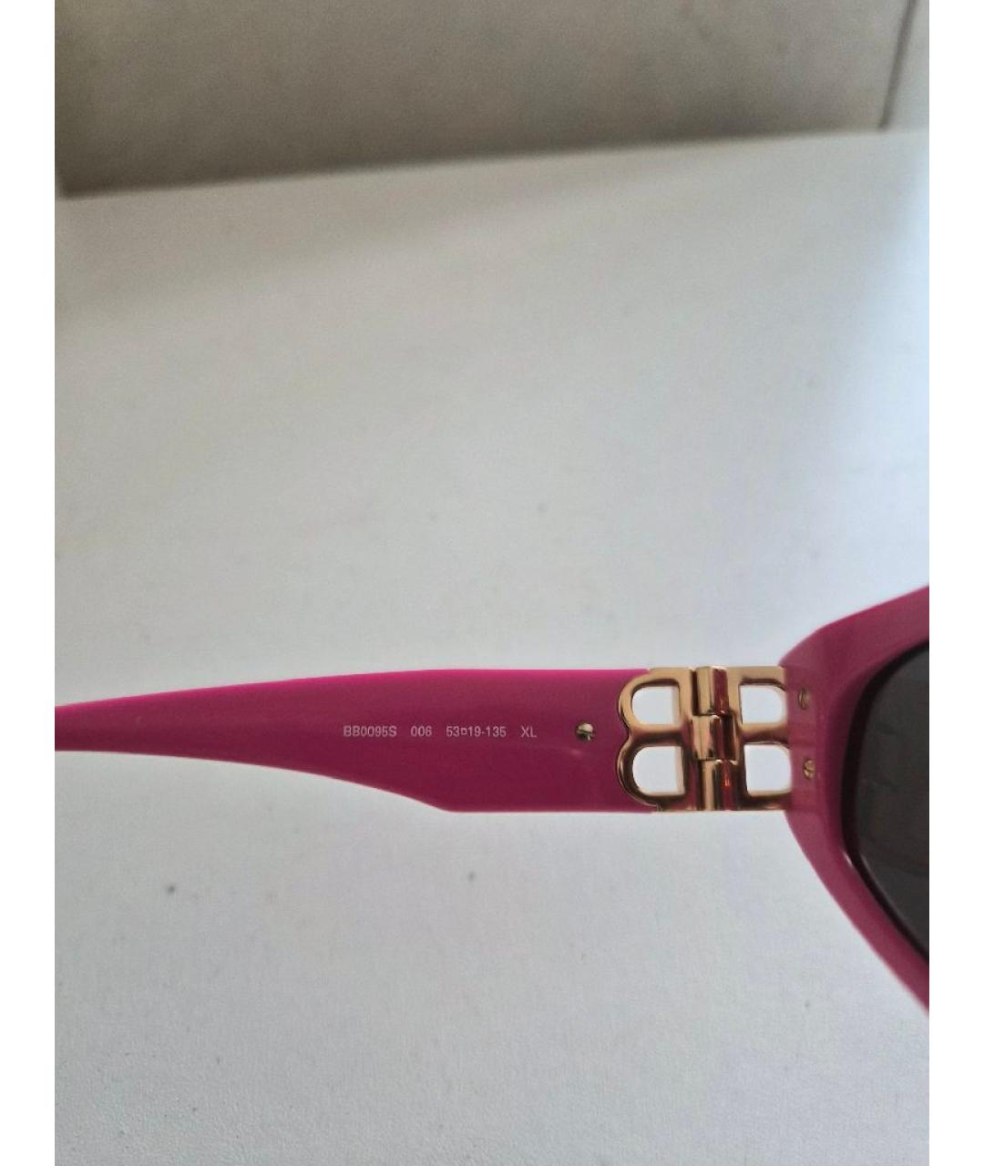 BALENCIAGA Розовые пластиковые солнцезащитные очки, фото 4