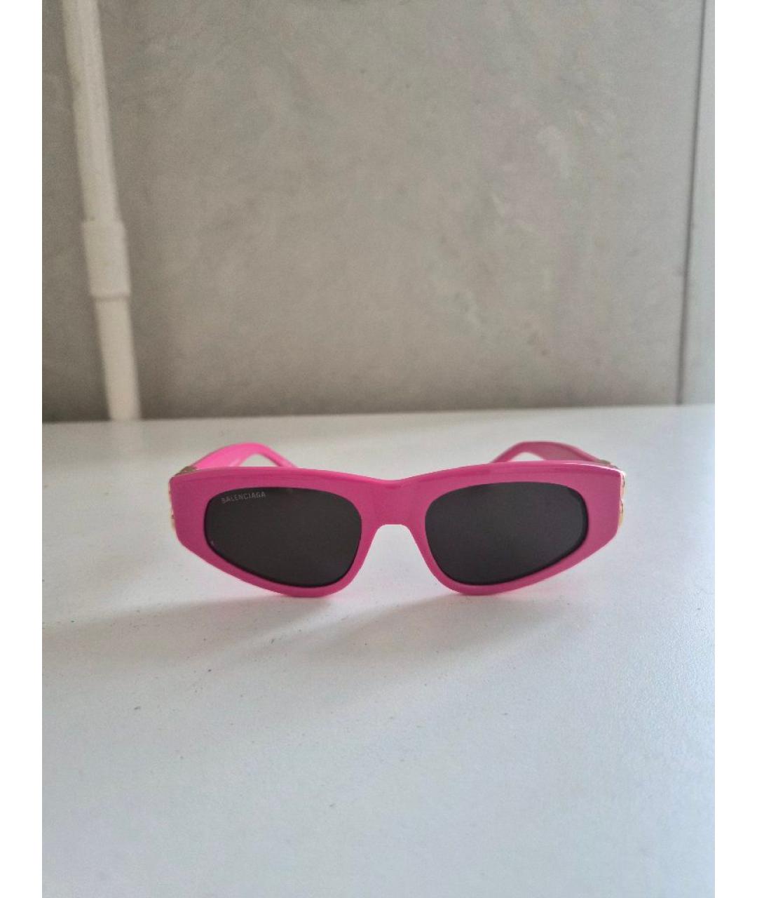 BALENCIAGA Розовые пластиковые солнцезащитные очки, фото 7