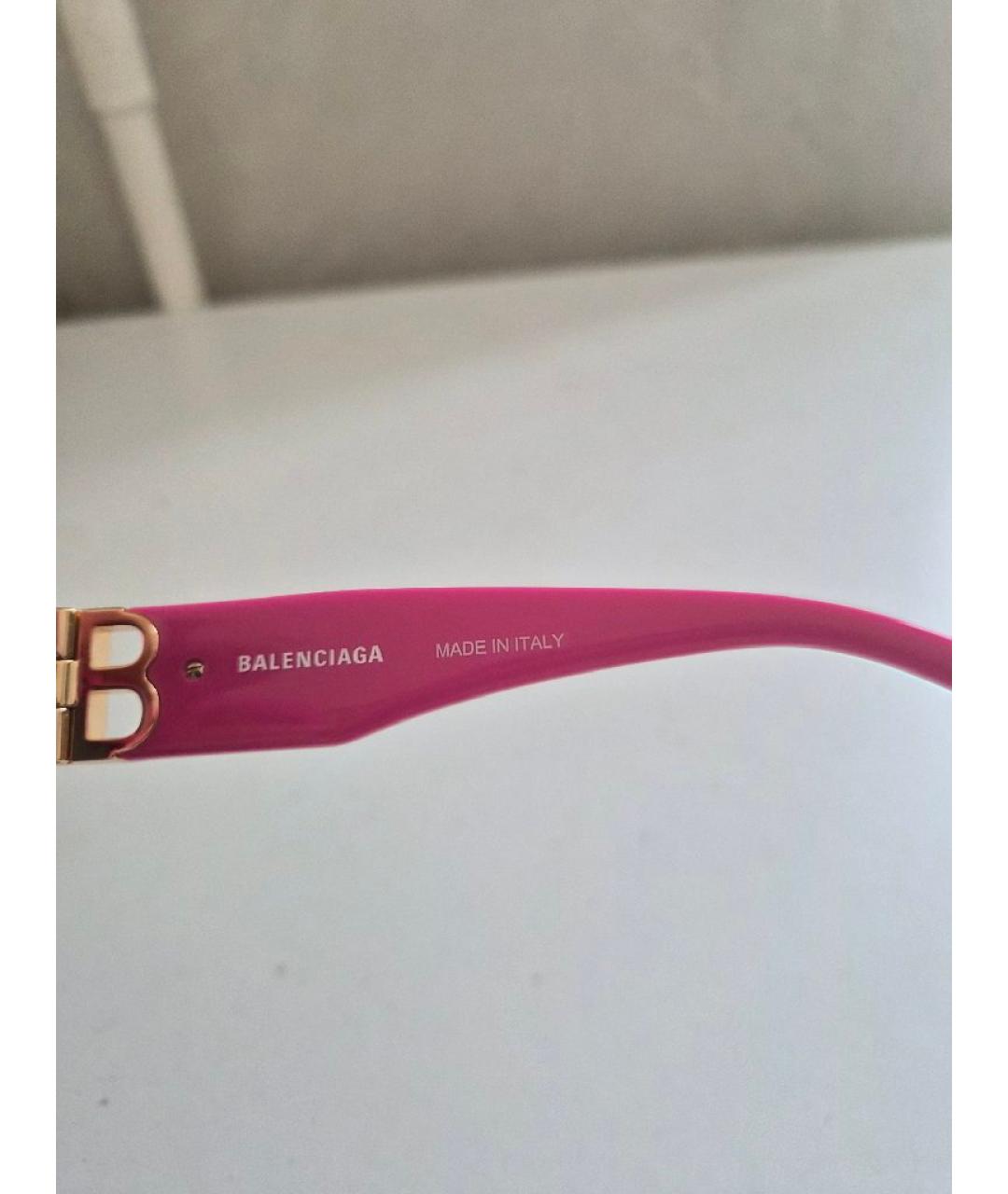 BALENCIAGA Розовые пластиковые солнцезащитные очки, фото 5