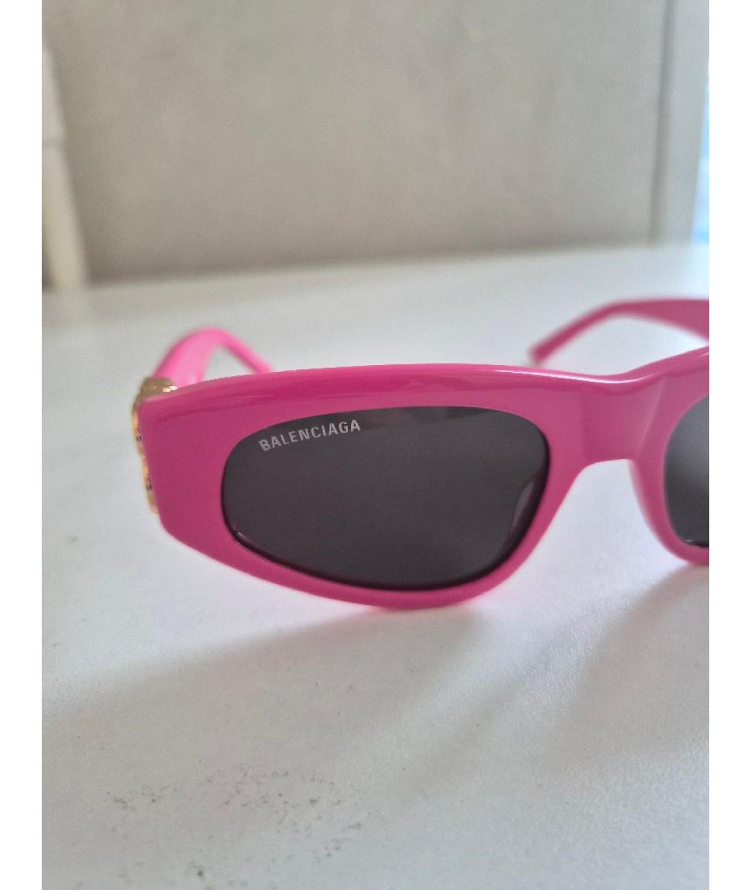 BALENCIAGA Розовые пластиковые солнцезащитные очки, фото 6