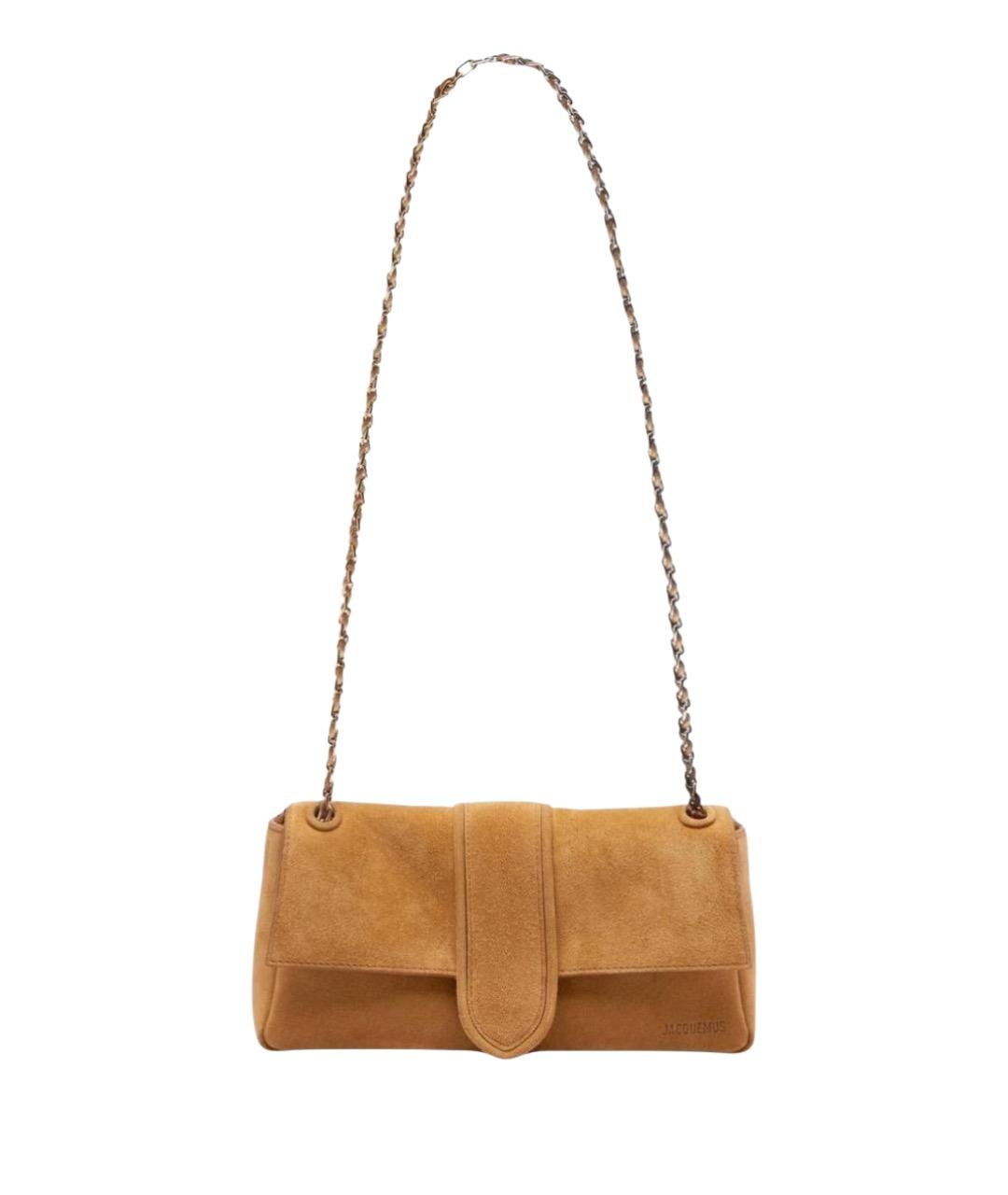 JACQUEMUS Коричневая замшевая сумка через плечо, фото 1