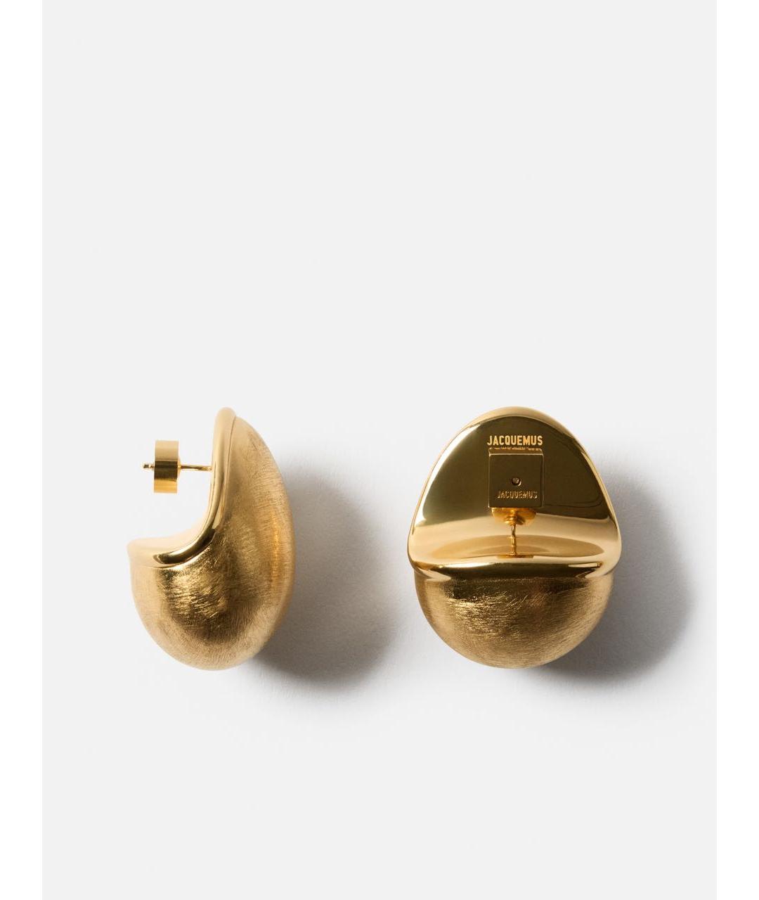 JACQUEMUS Золотые латунные серьги, фото 3