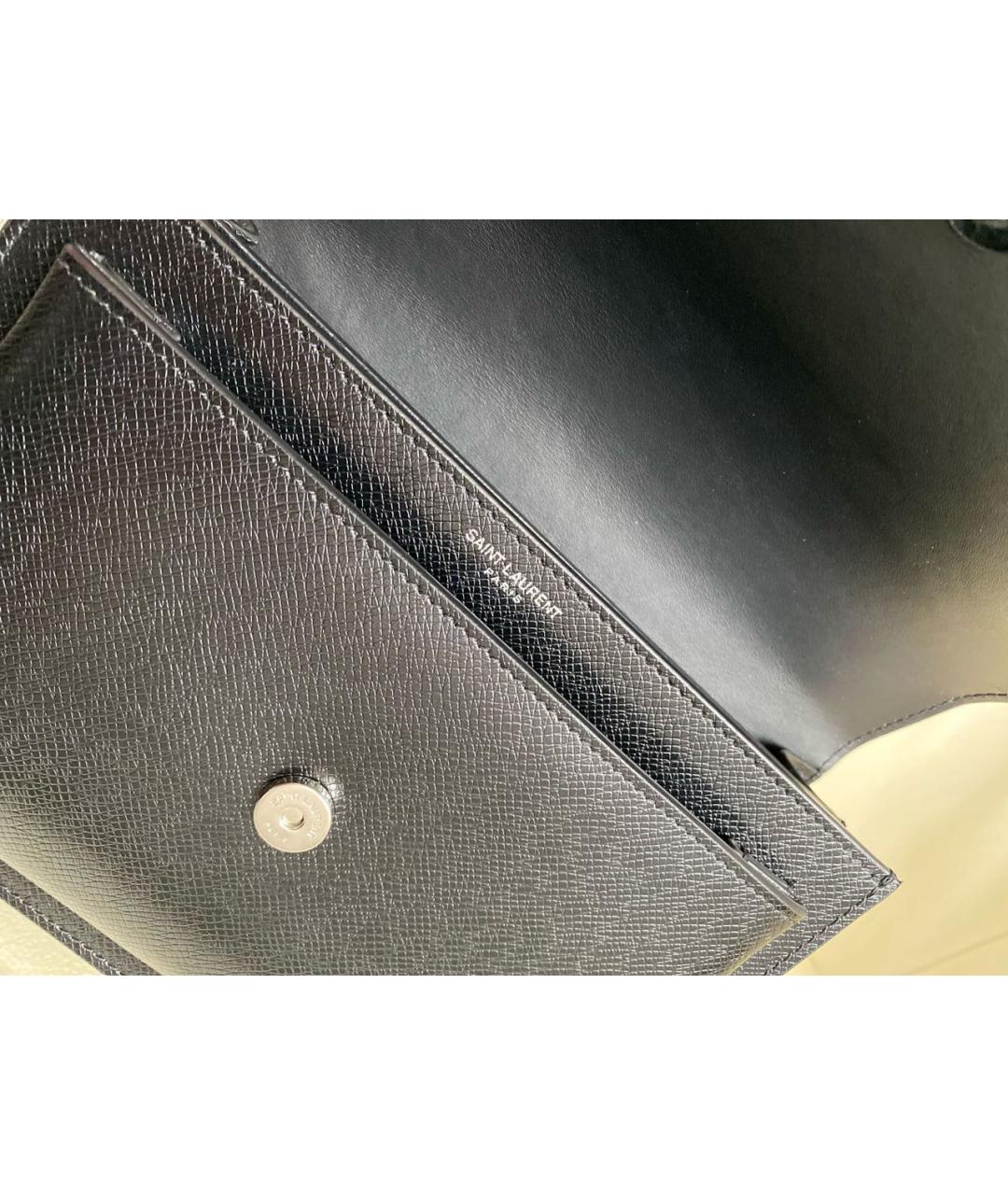 SAINT LAURENT Черная кожаная сумка через плечо, фото 5