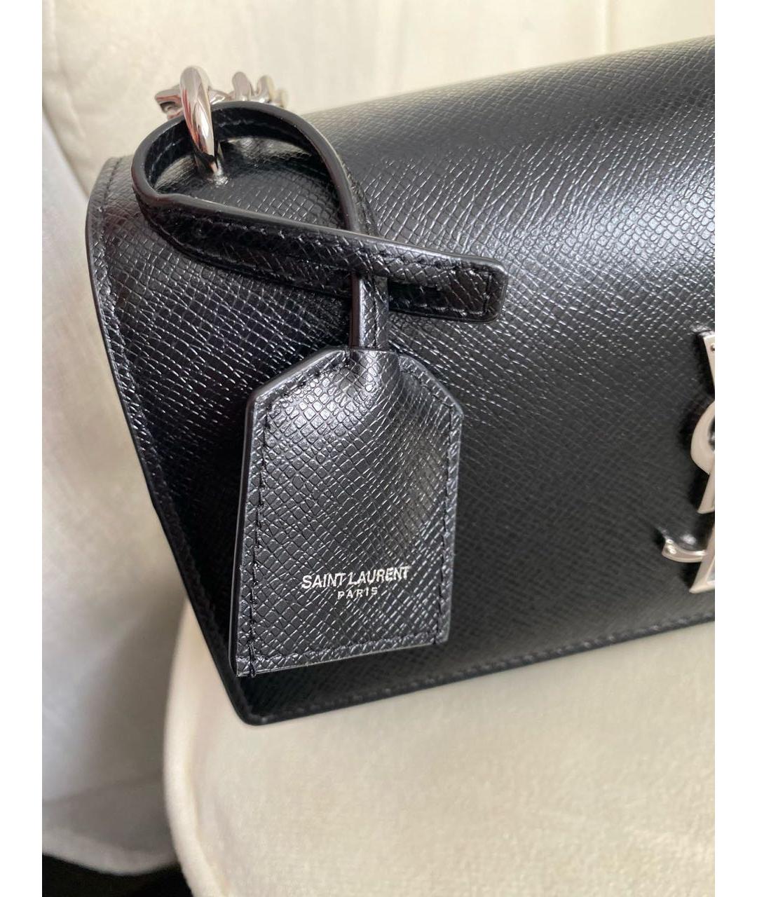 SAINT LAURENT Черная кожаная сумка через плечо, фото 6