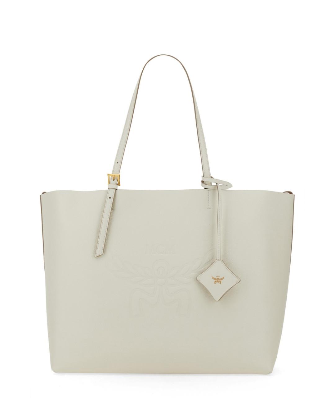 MCM Белая кожаная сумка тоут, фото 1