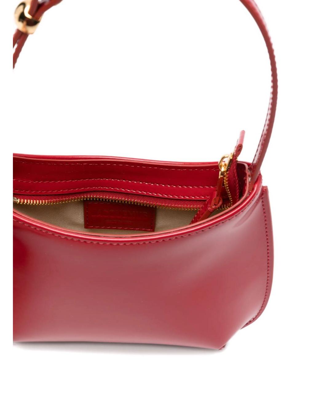 JACQUEMUS Красная сумка с короткими ручками из лакированной кожи, фото 5