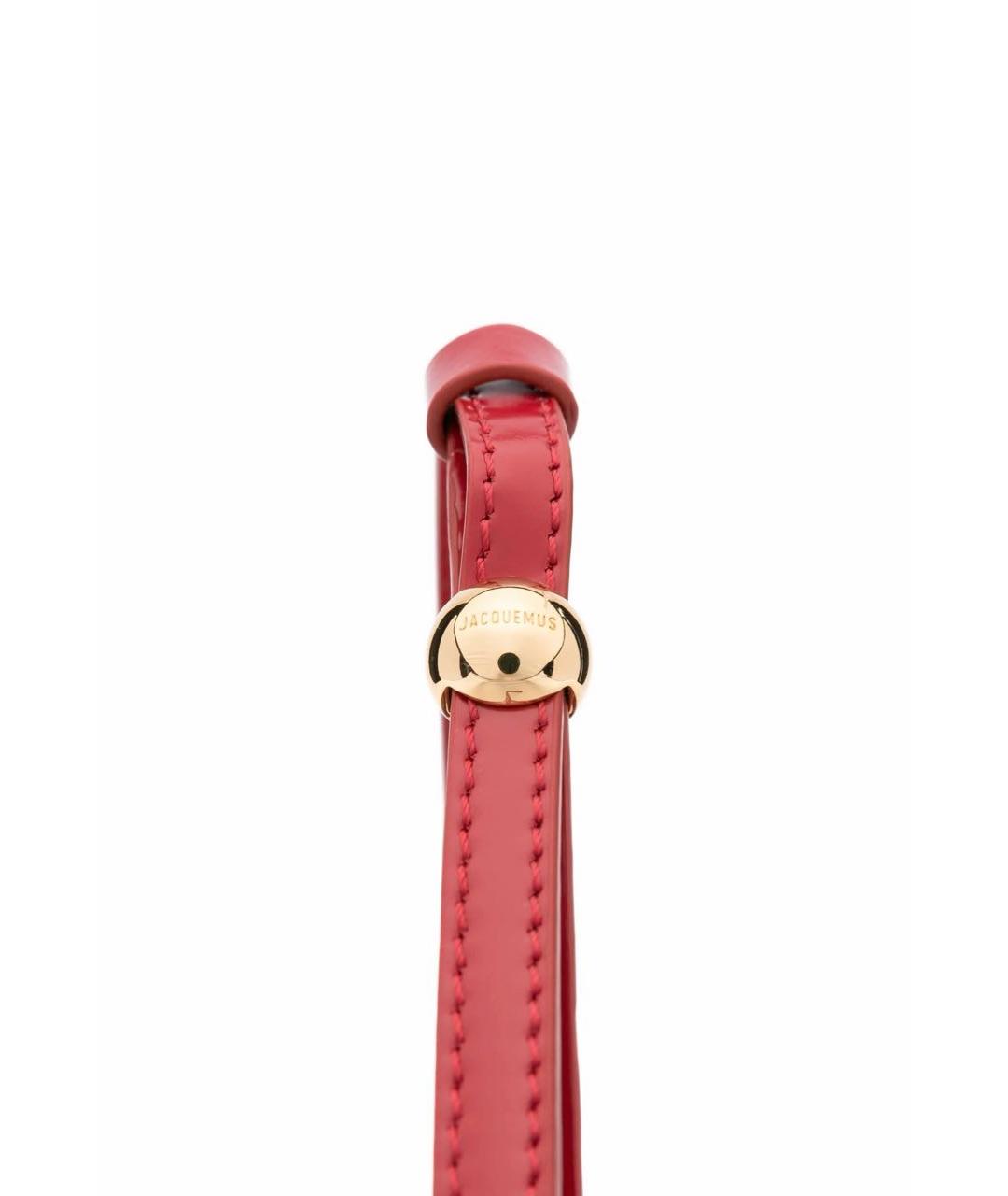 JACQUEMUS Красная сумка с короткими ручками из лакированной кожи, фото 4