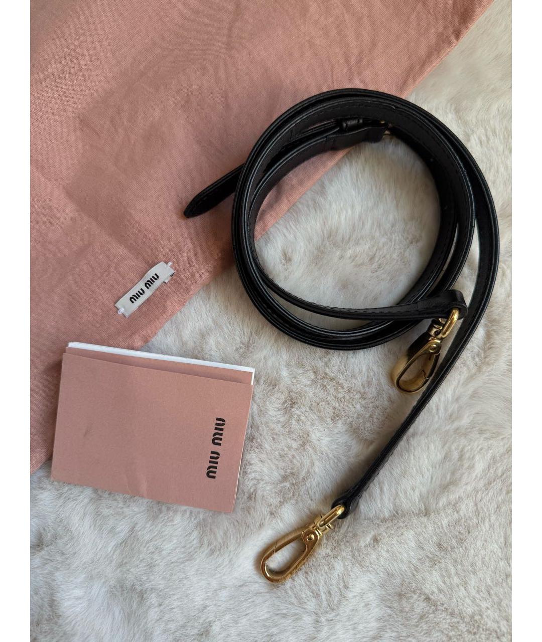 MIU MIU Черная кожаная сумка с короткими ручками, фото 6