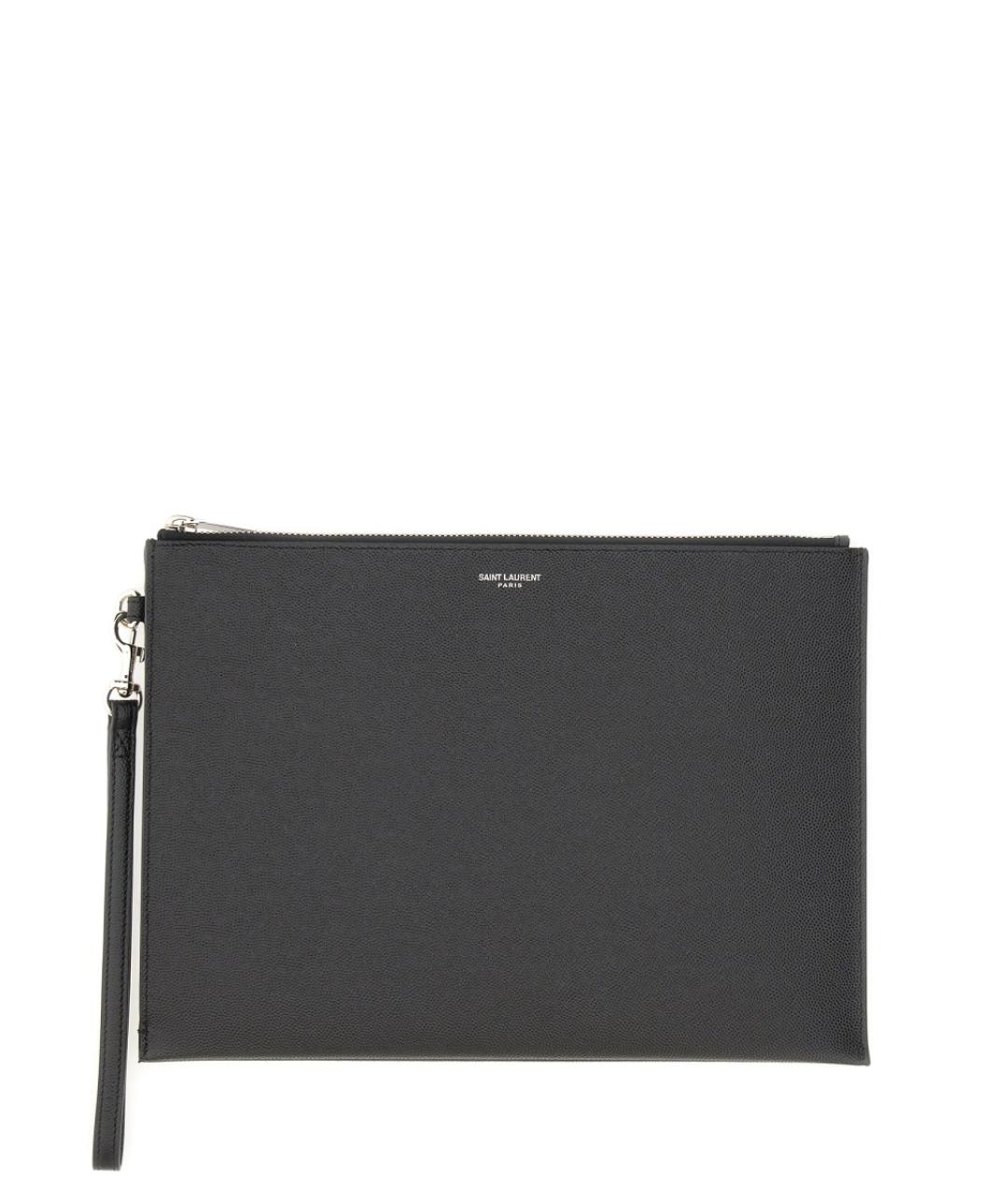 SAINT LAURENT Черная кожаная папка для документов, фото 1
