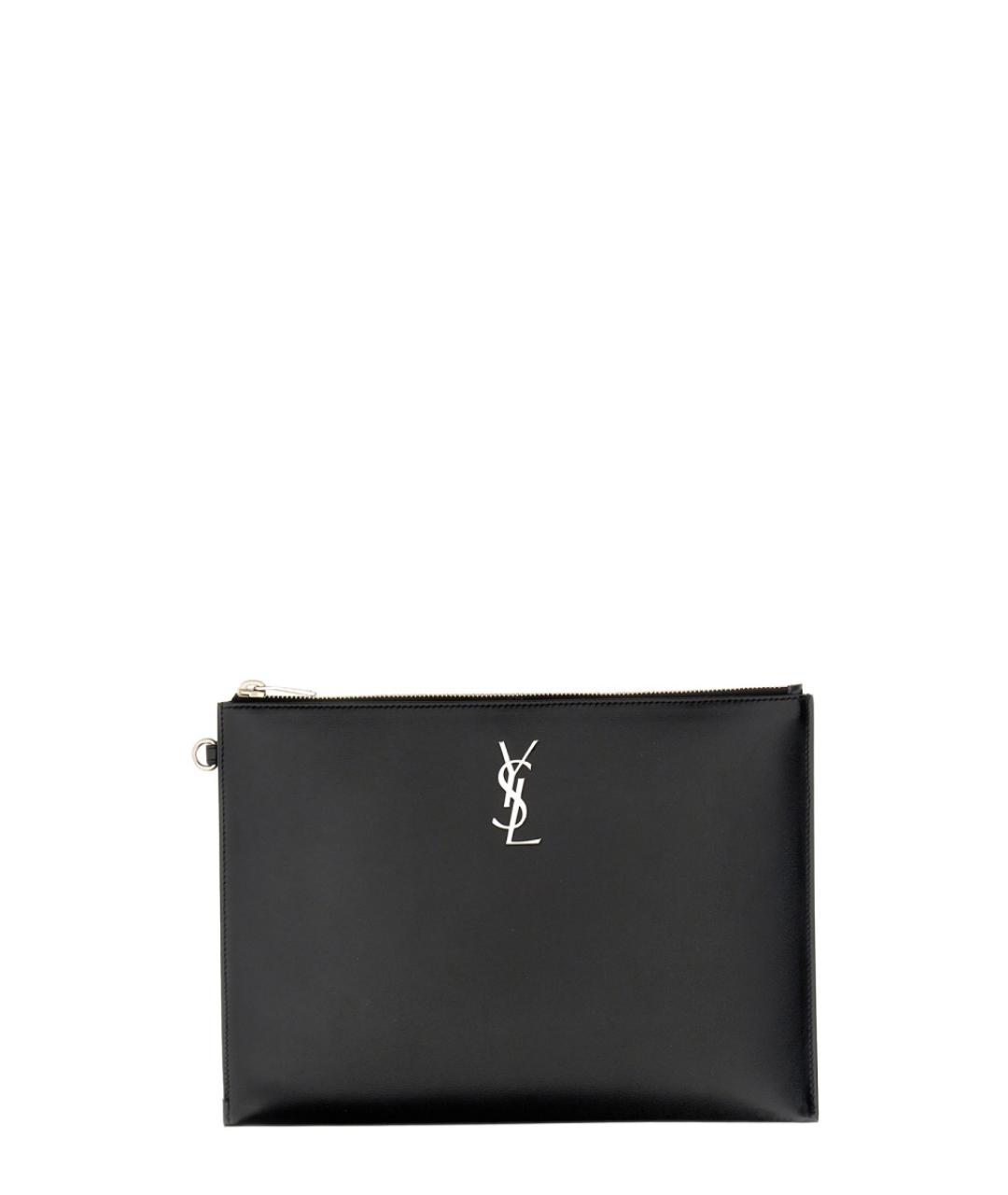 SAINT LAURENT Черная кожаная папка для документов, фото 1
