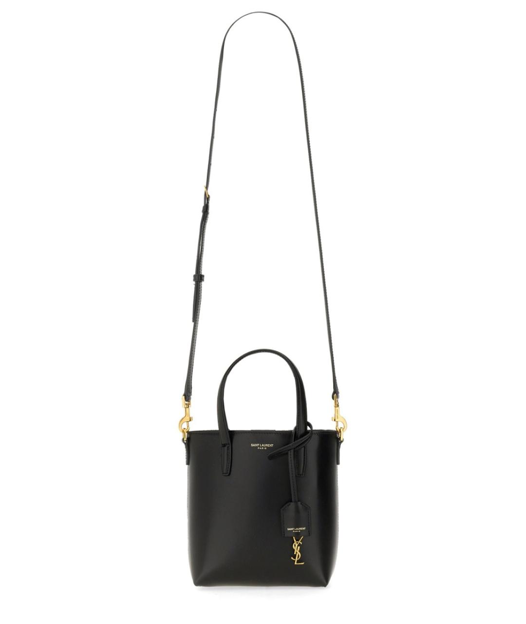 SAINT LAURENT Черная кожаная сумка через плечо, фото 2