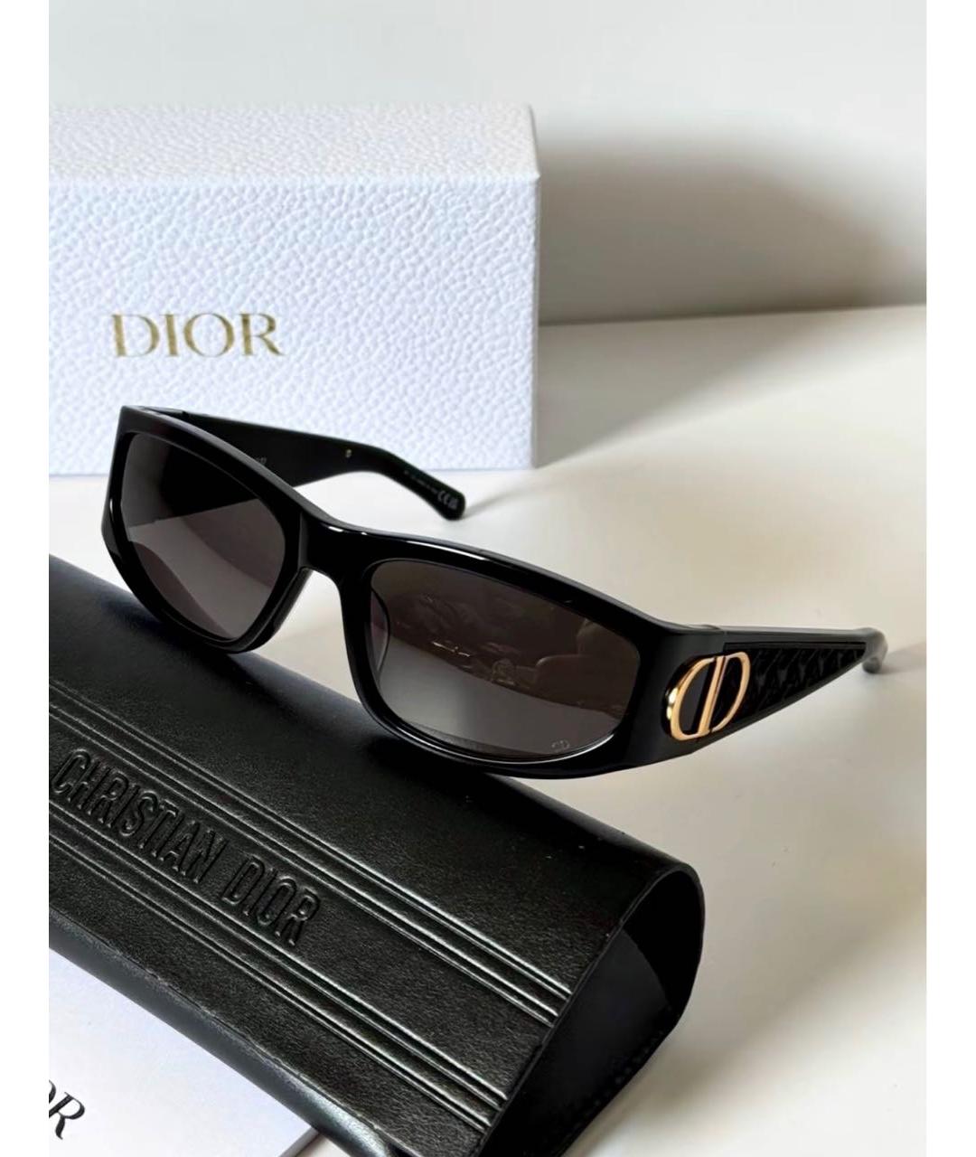 CHRISTIAN DIOR Черные пластиковые солнцезащитные очки, фото 4