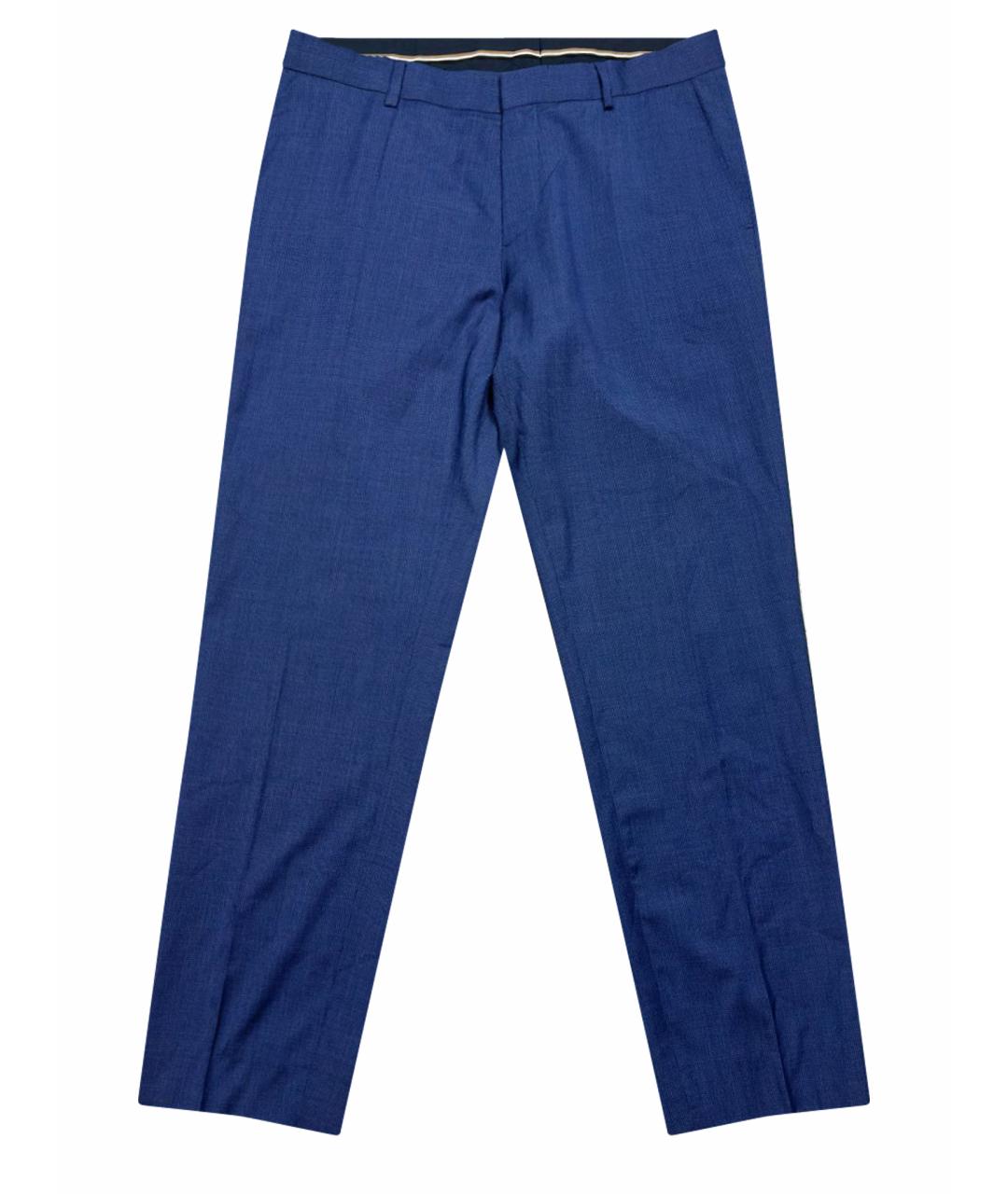 HUGO BOSS Синие шерстяные повседневные брюки, фото 1