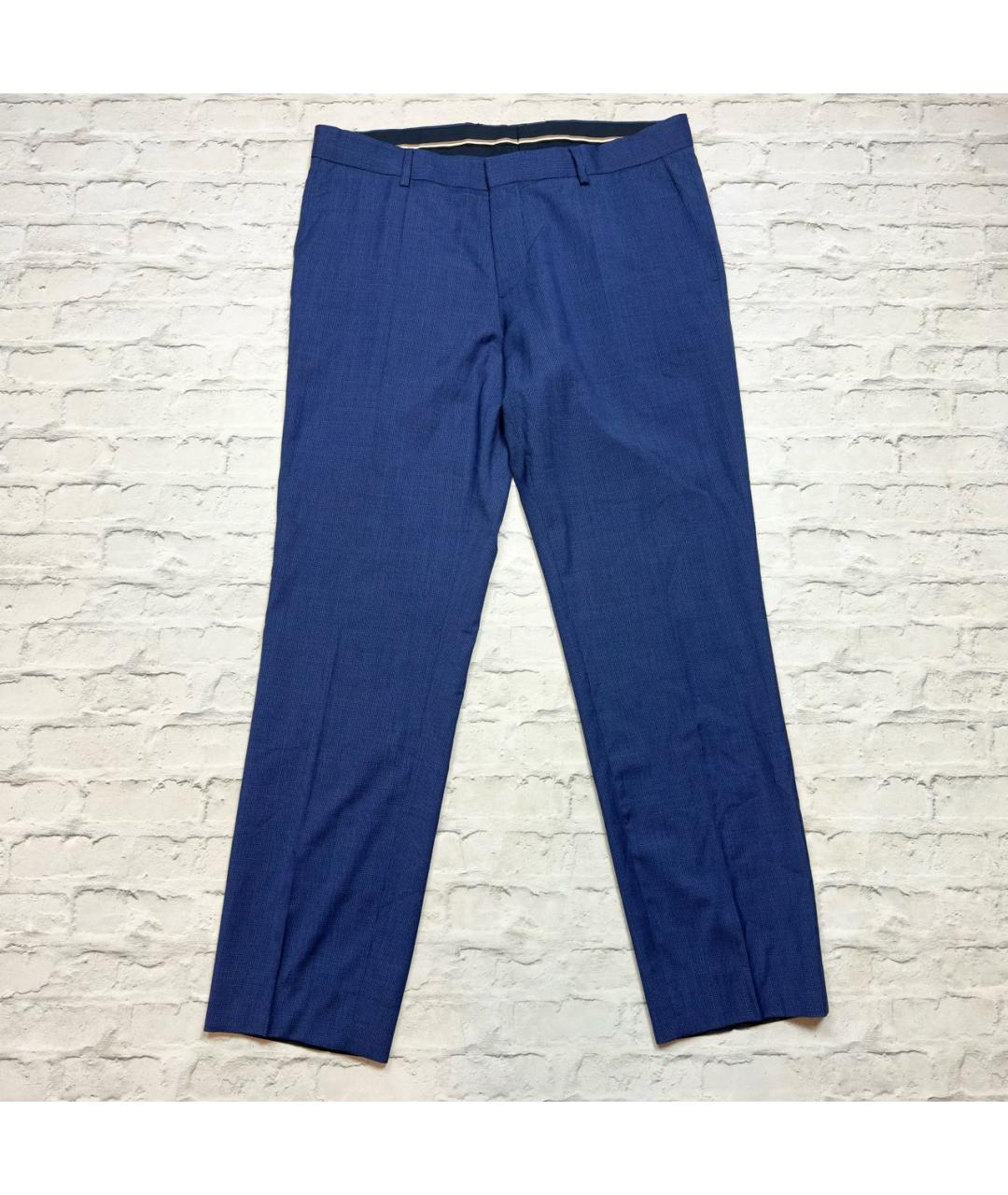 HUGO BOSS Синие шерстяные повседневные брюки, фото 8