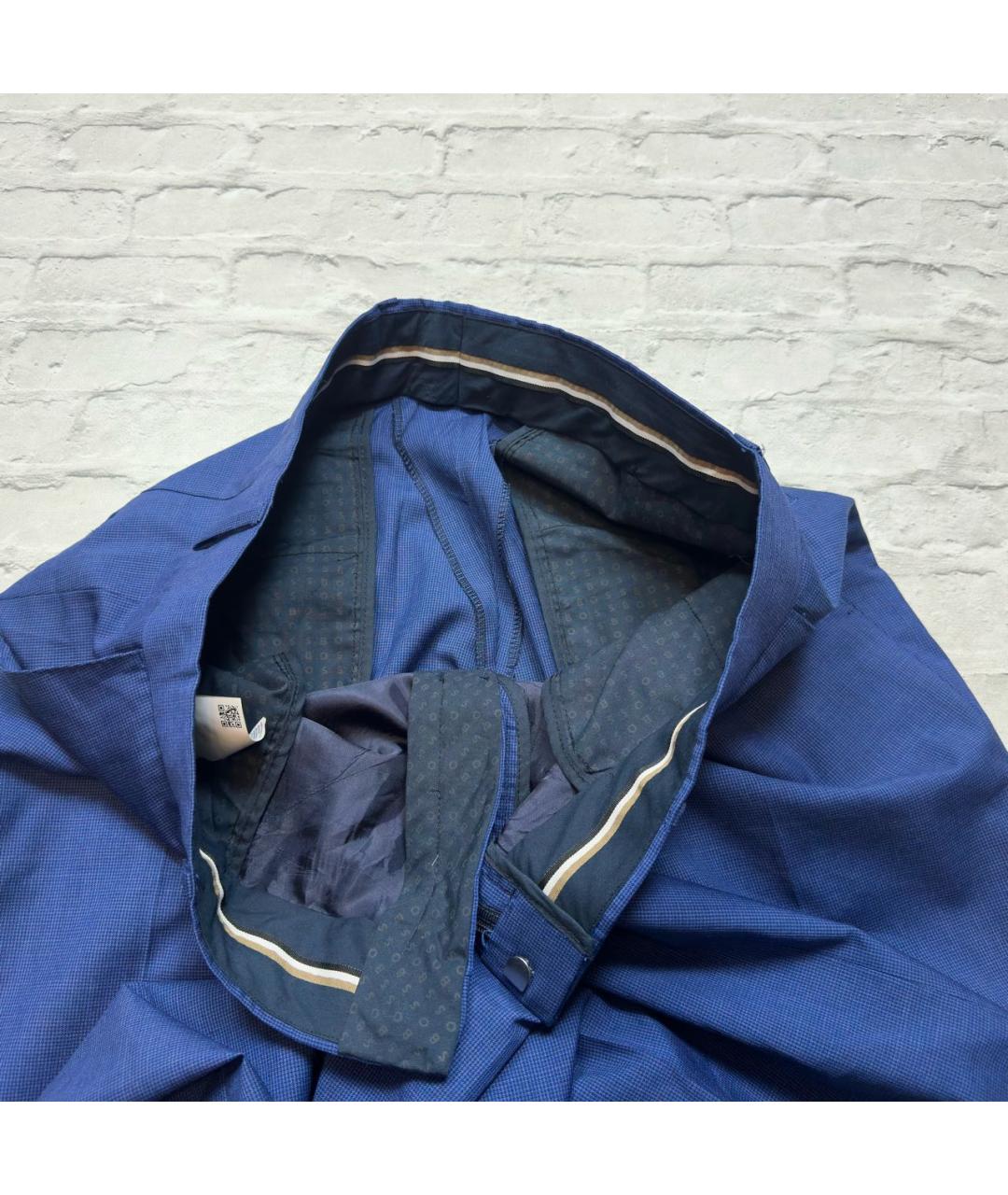 HUGO BOSS Синие шерстяные повседневные брюки, фото 3