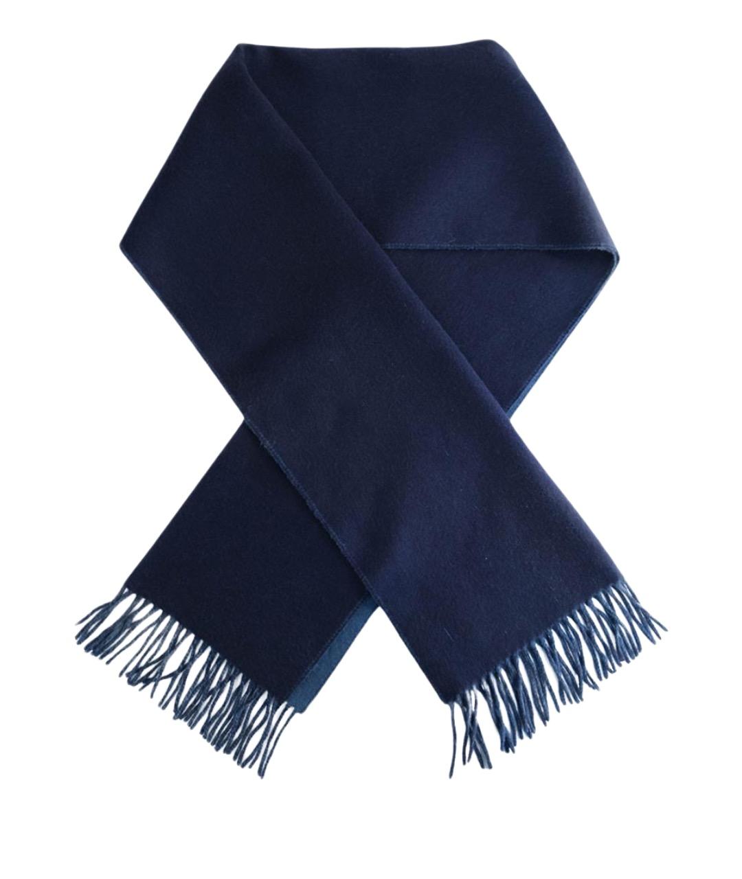 HERMES Темно-синий кашемировый шарф, фото 1