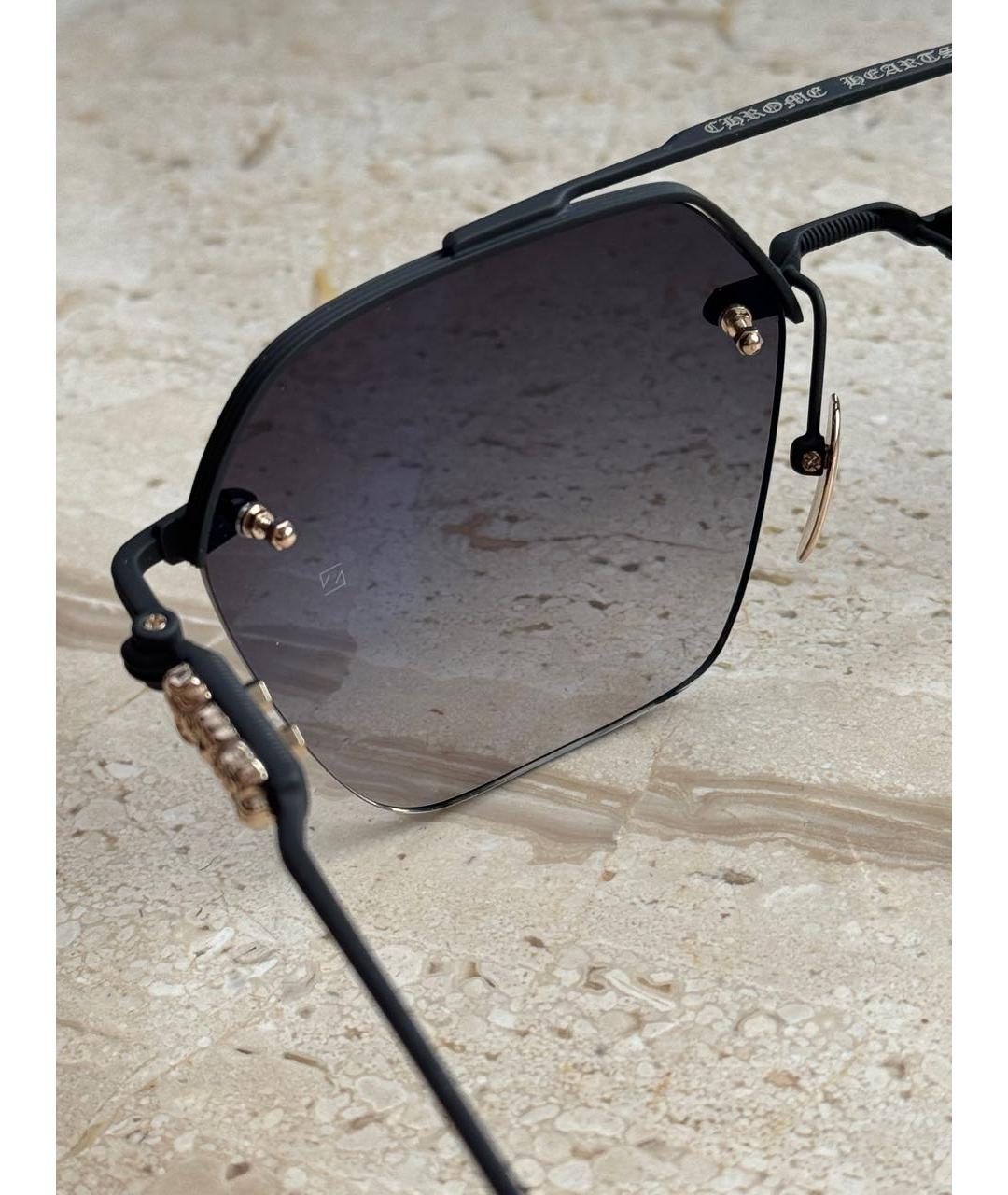 CHROME HEARTS Черные металлические солнцезащитные очки, фото 7