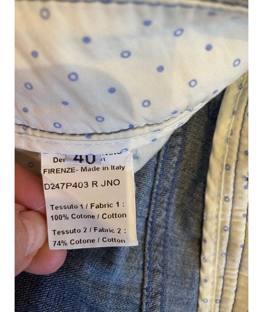 ERMANNO SCERVINO Синие хлопковые шорты, фото 5