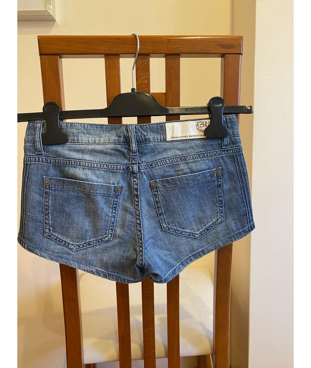 ERMANNO SCERVINO Синие хлопковые шорты, фото 2