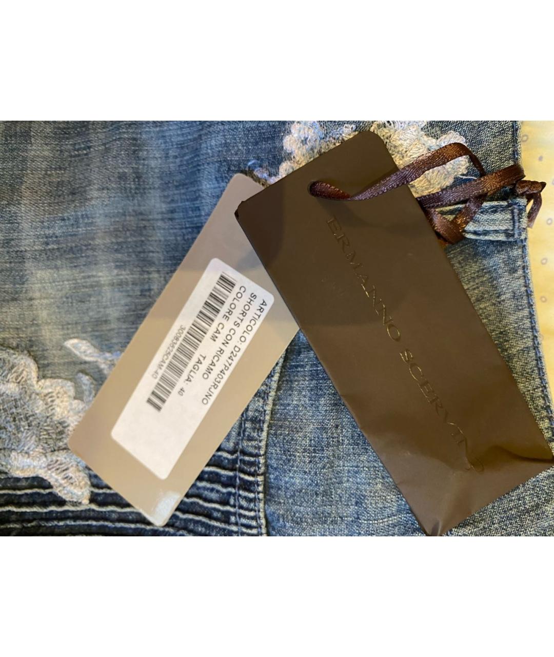 ERMANNO SCERVINO Синие хлопковые шорты, фото 7